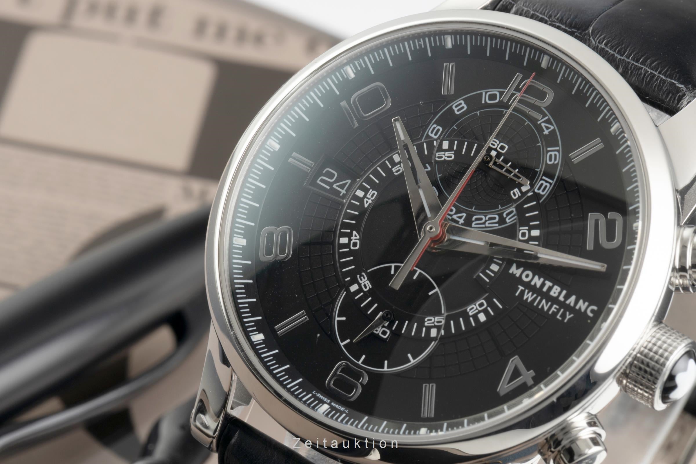 Montblanc TimeWalker TwinFly Chronograph Stahl Automatik Ref. 105077 7175 B&P [2602416]