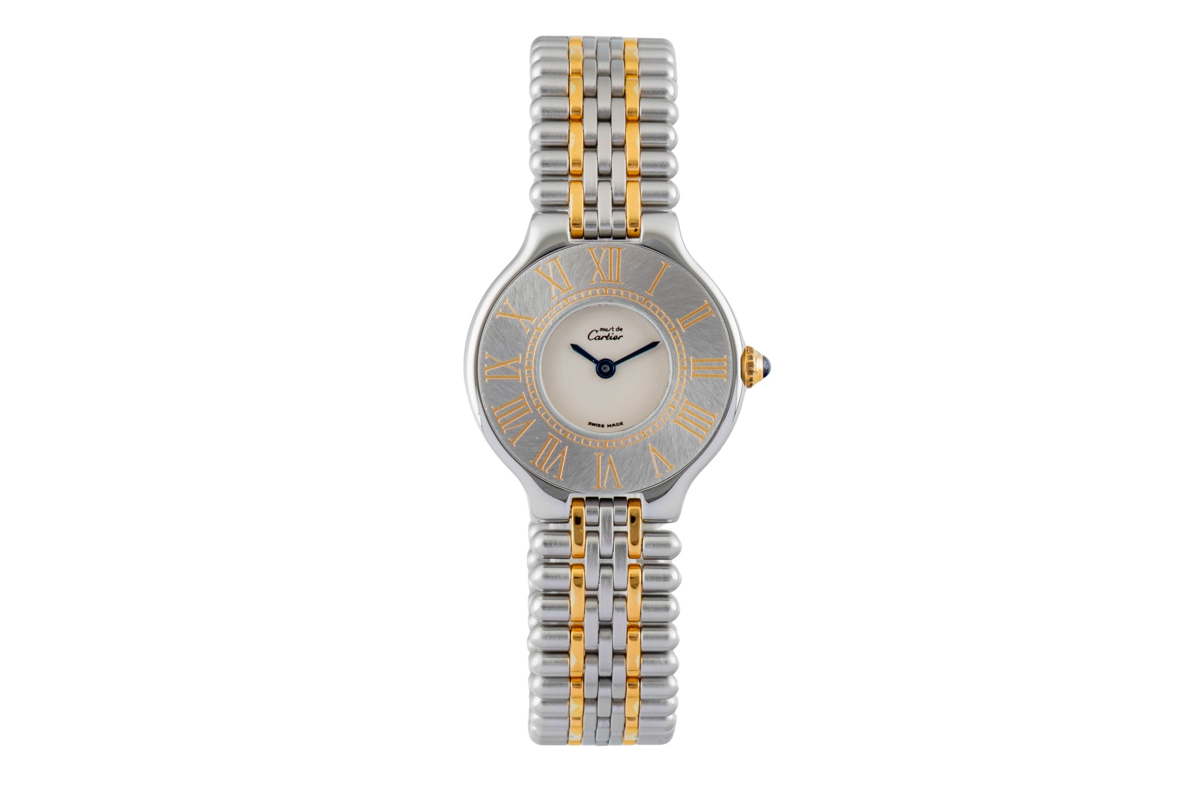 Cartier Must De Cartier 21 XL Stahl / vergoldet Quarz Ref. 9011 Box & Papiere  [2602437]