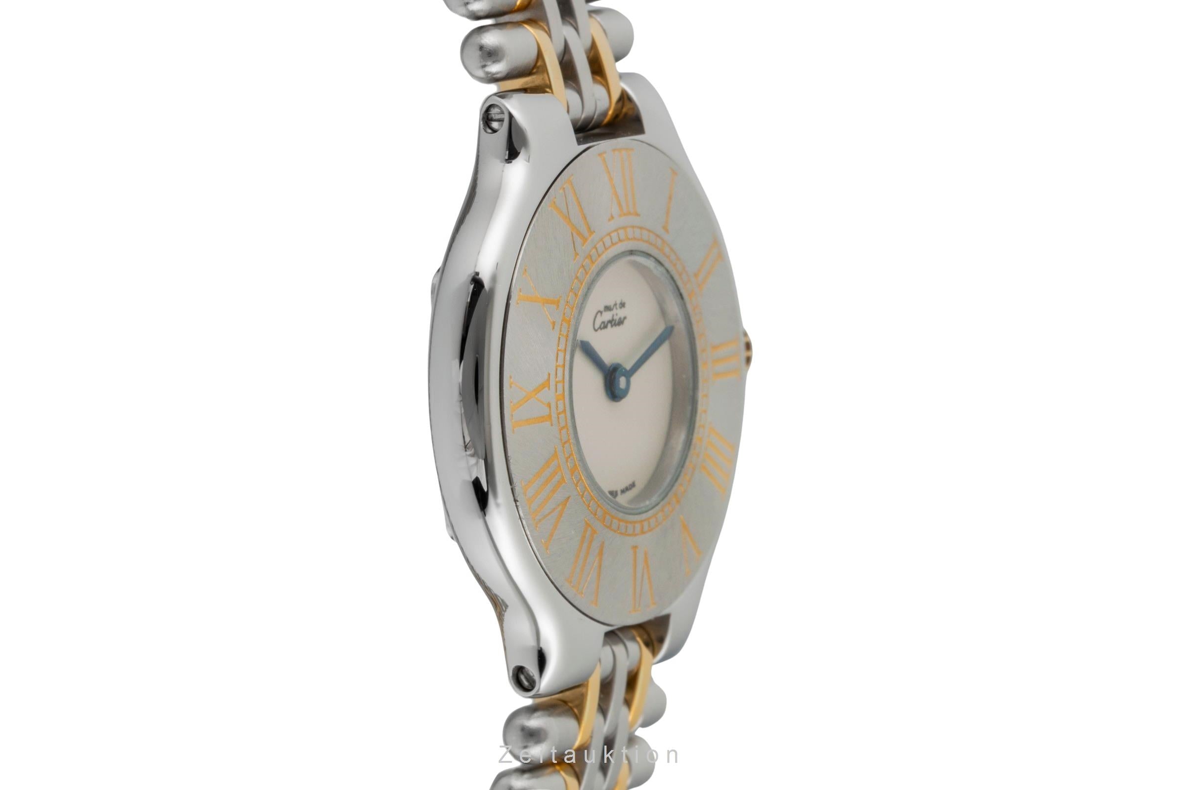 Cartier Must De Cartier 21 XL Stahl / vergoldet Quarz Ref. 9011 Box & Papiere  [2602437]