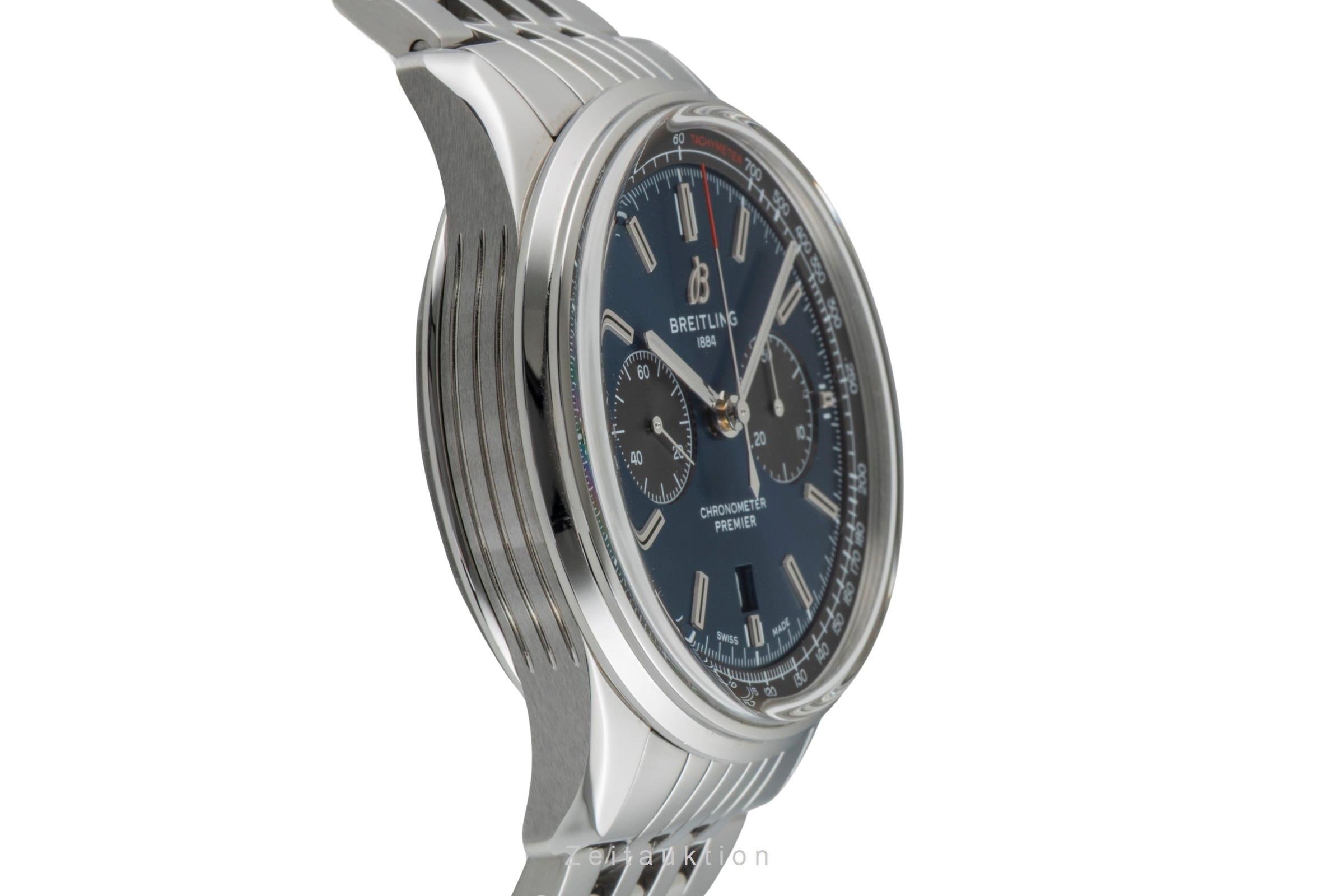 Breitling Premier B01 Chronograph Blue Automatik Herrenuhr Ref AB0118A61C1A1 B&P [2602440]