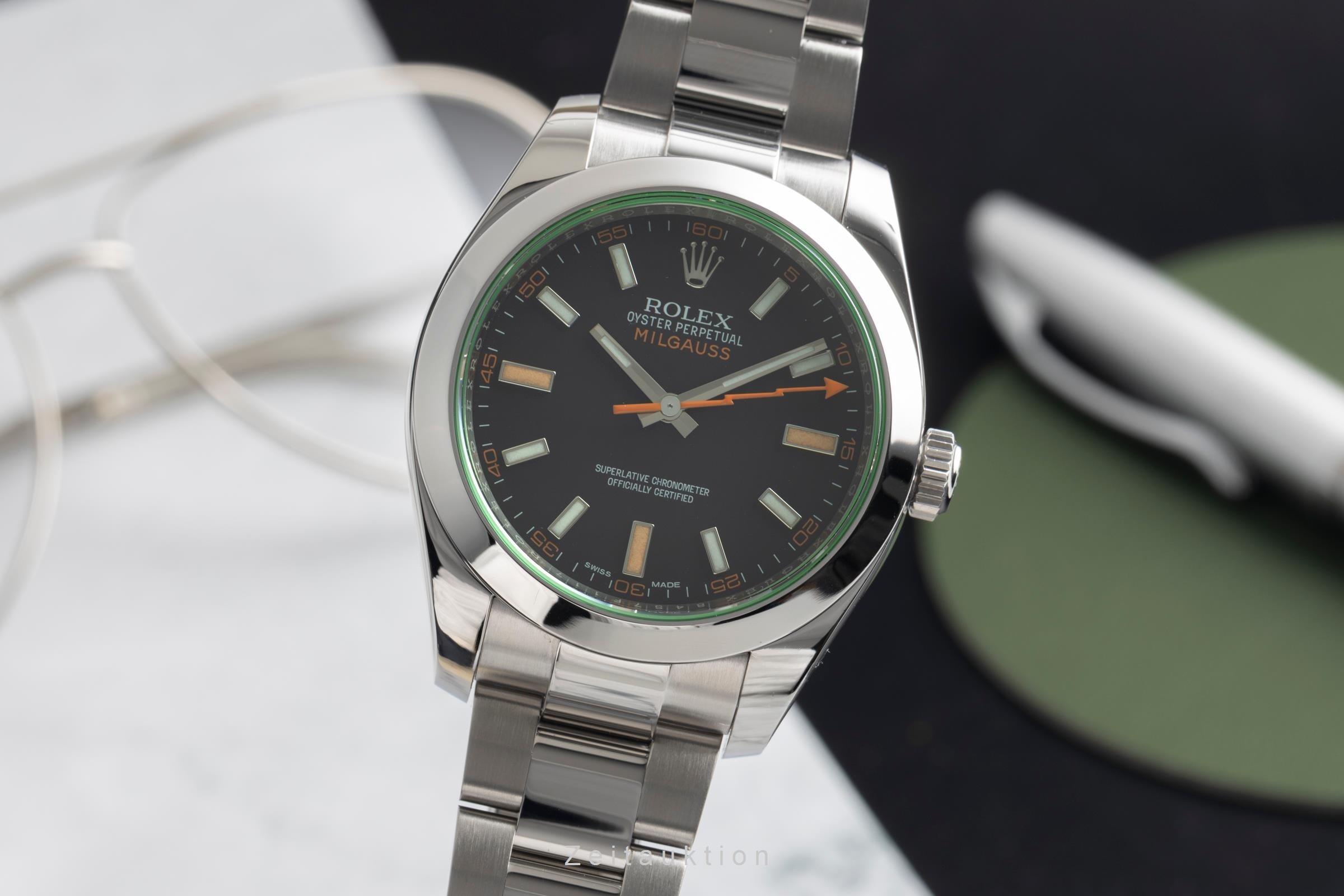 Rolex Milgauss acier automatique montre pour hommes 116400GV  [2602454]