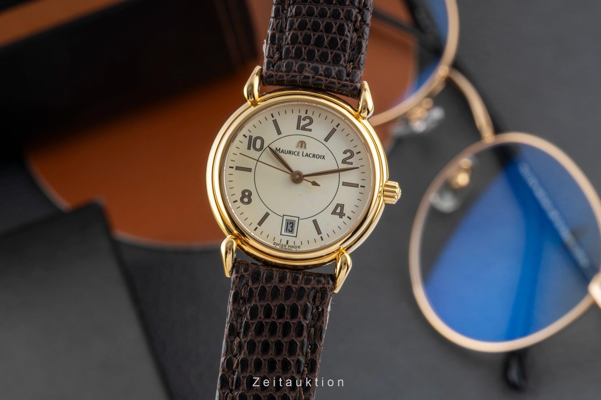Maurice Lacroix vergoldet Quarz Damenuhr Ref. 89809 Box [2602456]