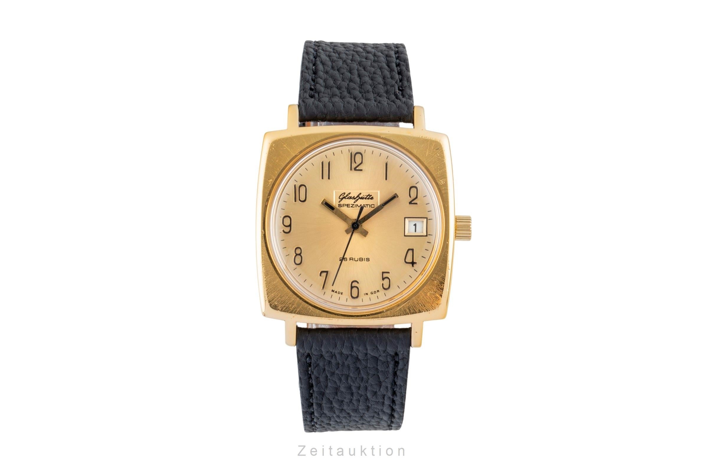 Glashütte Spezimatic latón bañado en oro automático reloj para caballeros Vintage  [2602457]