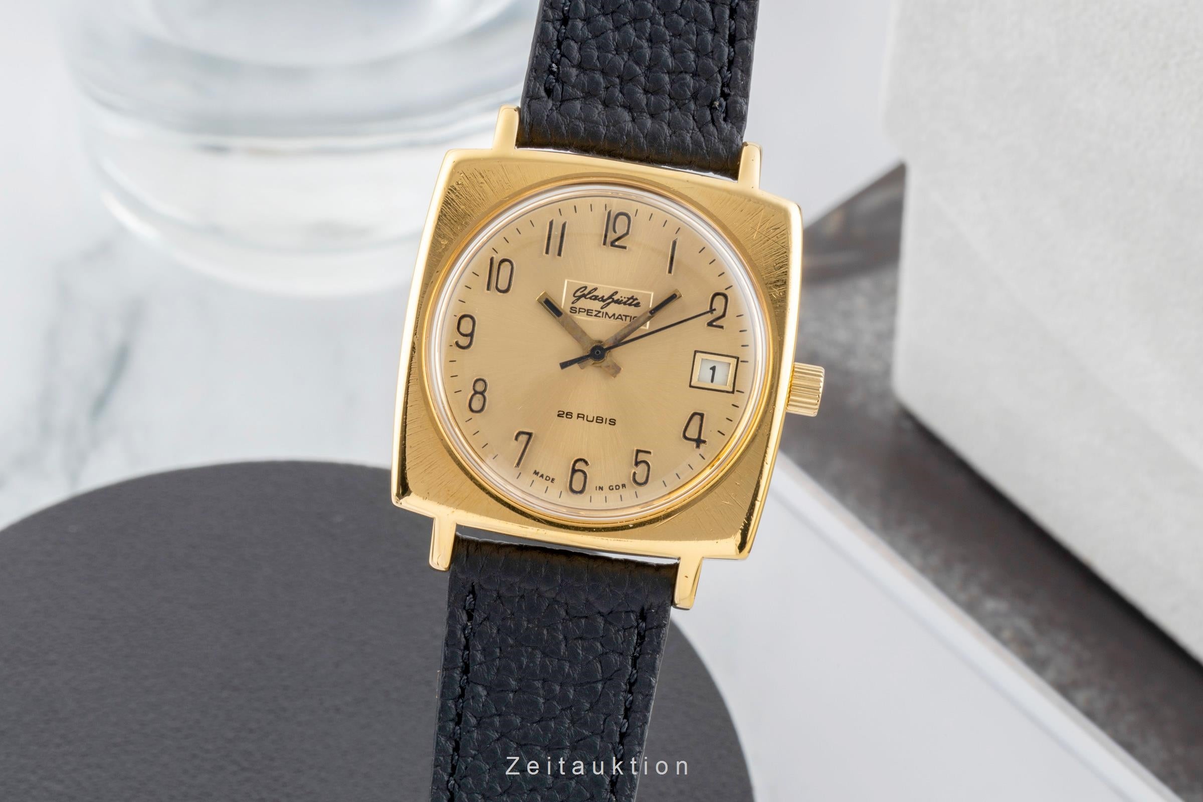 Glashütte Spezimatic latón bañado en oro automático reloj para caballeros Vintage  [2602457]