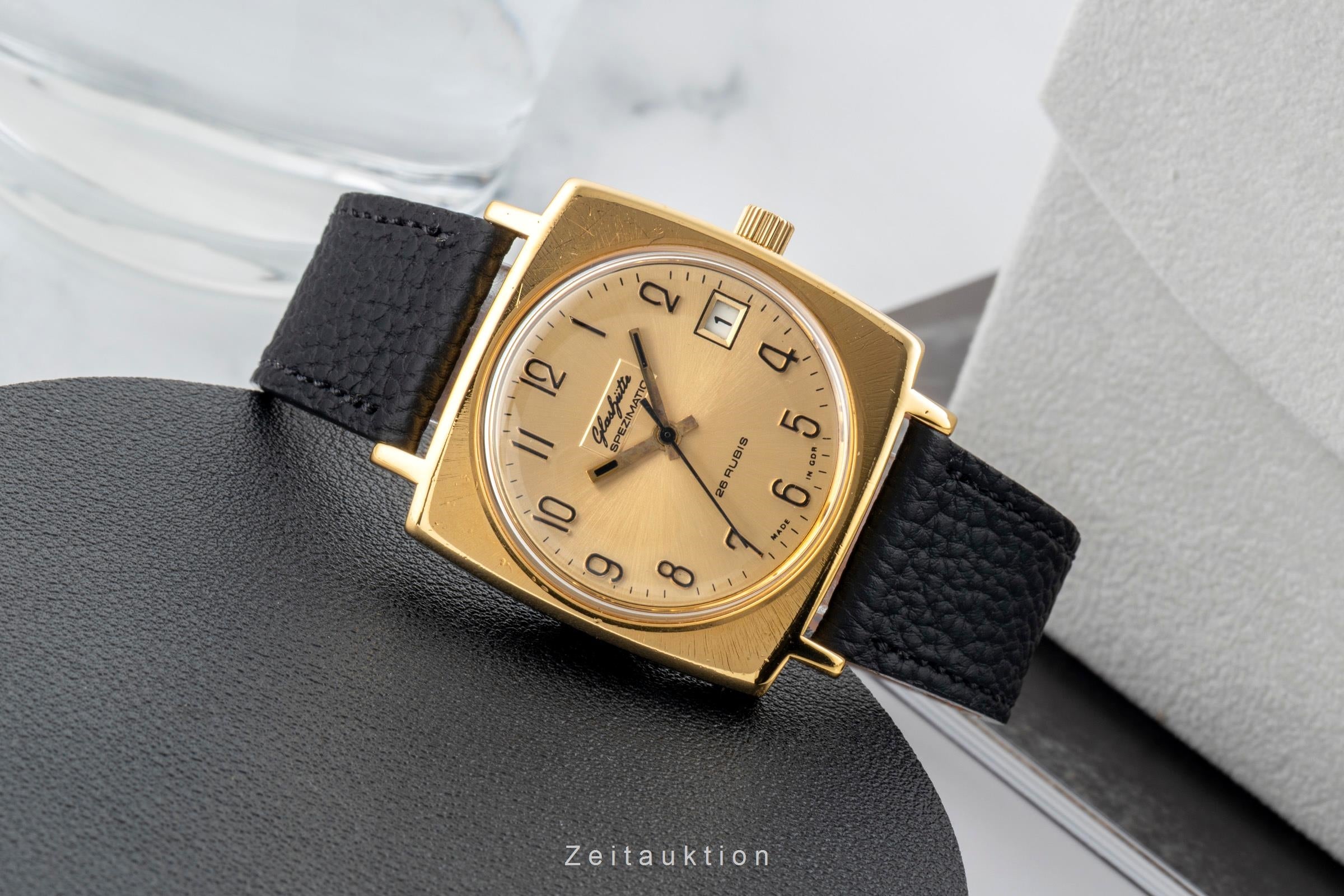 Glashütte Spezimatic latón bañado en oro automático reloj para caballeros Vintage  [2602457]