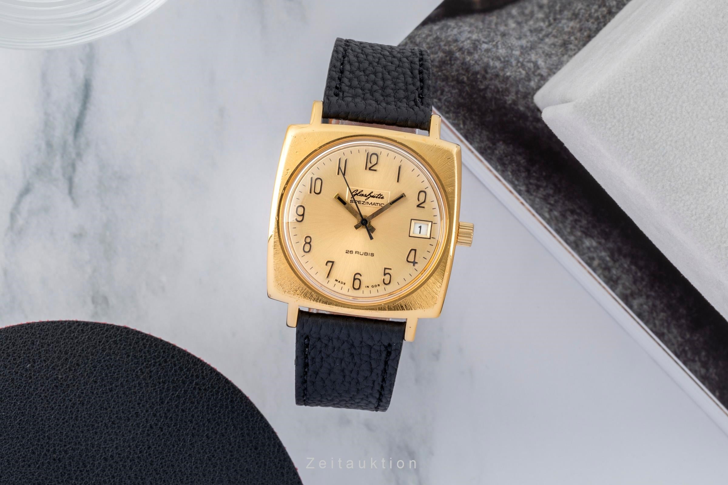 Glashütte Spezimatic latón bañado en oro automático reloj para caballeros Vintage  [2602457]