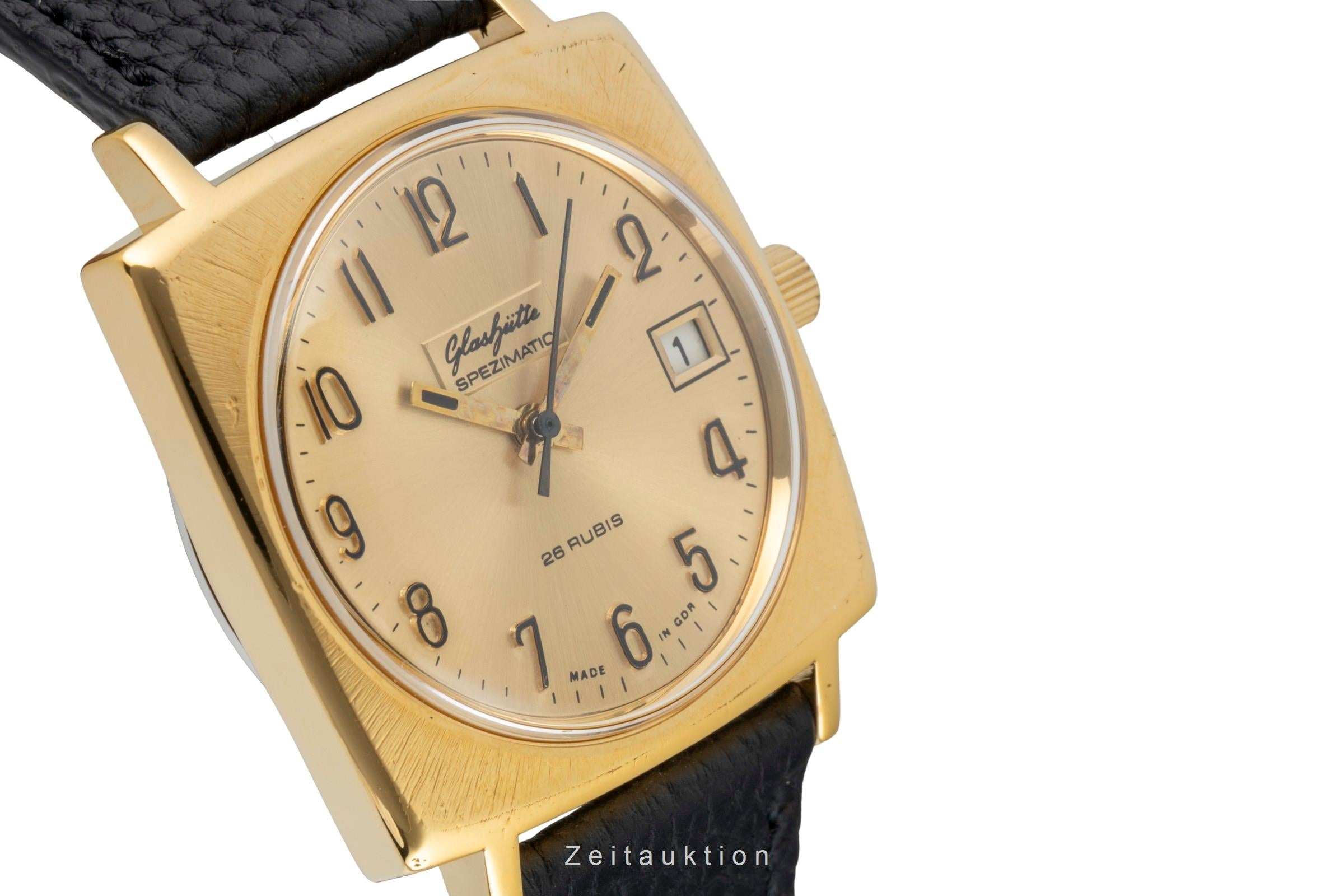 Glashütte Spezimatic latón bañado en oro automático reloj para caballeros Vintage  [2602457]