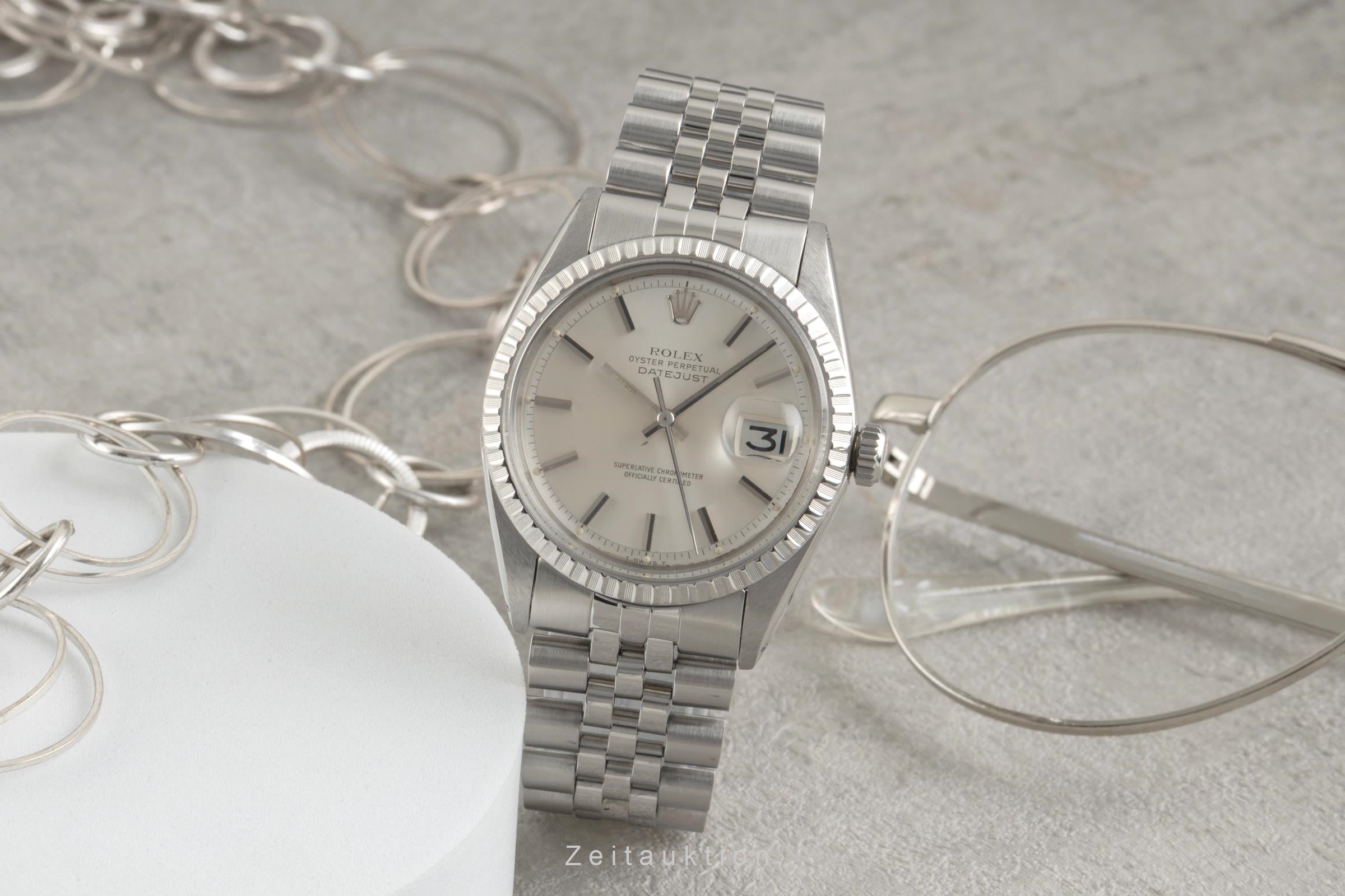 Rolex Datejust acier automatique montre pour hommes 1603 Vintage  [2602462]