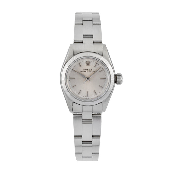 Rolex Oyster Perpetual Silver Dial Edelstahl Automatik Damenuhr Ref. 6623  [2602478]
