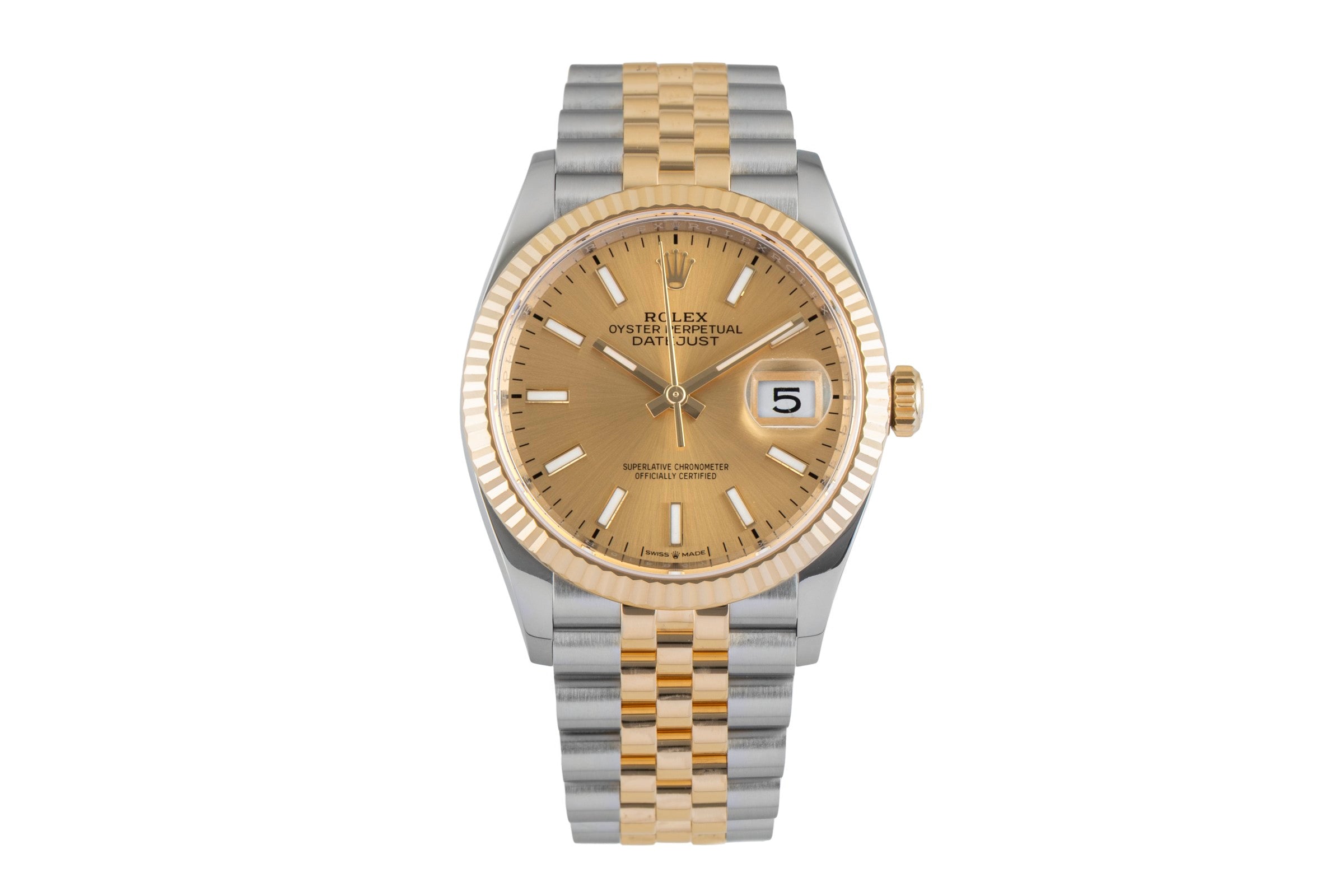 Rolex Datejust Stahl / Gold Automatik Gold Dial Herrenuhr Ref. 126233 [2602480]