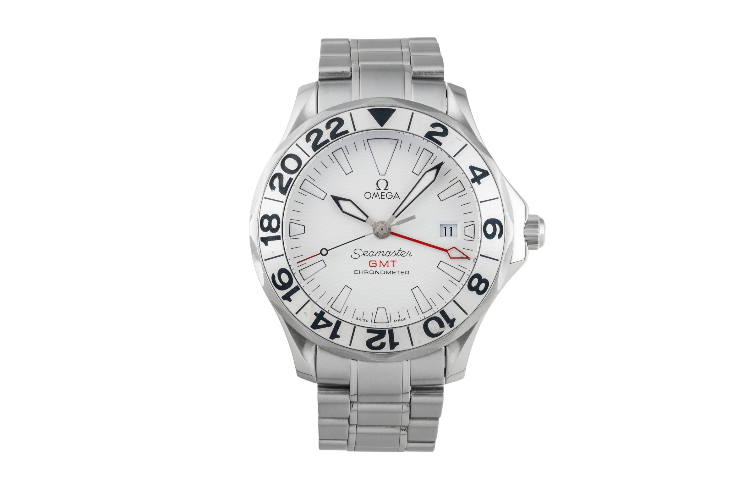 Omega Seamaster GMT White Dial Stahl Automatik Herrenuhr Ref. 2538.20.00 [2602484]