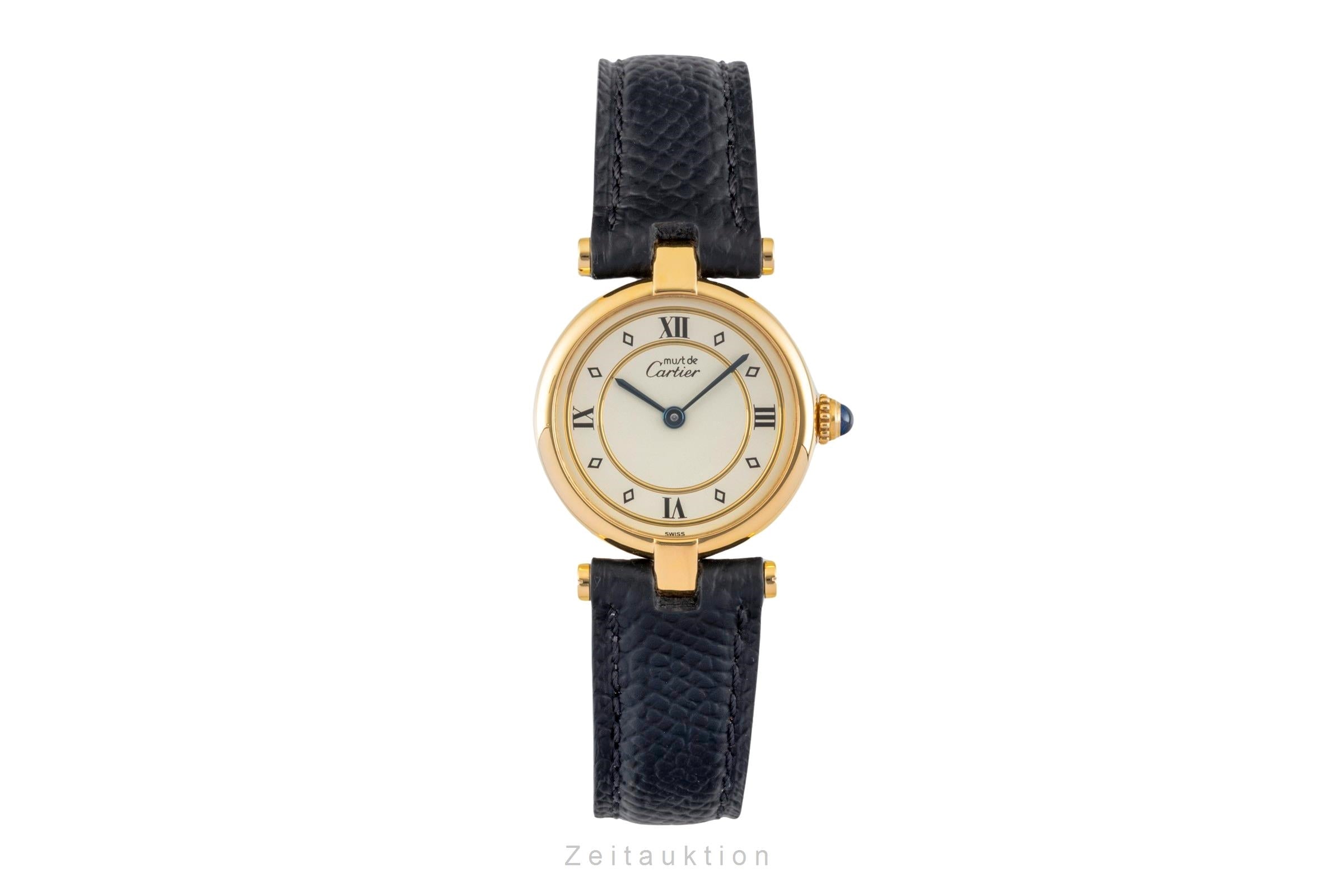 Cartier must Vendome Louis Cartier SM Vermeil 925 Silber Damenuhr Ref. 590004  [2602510]