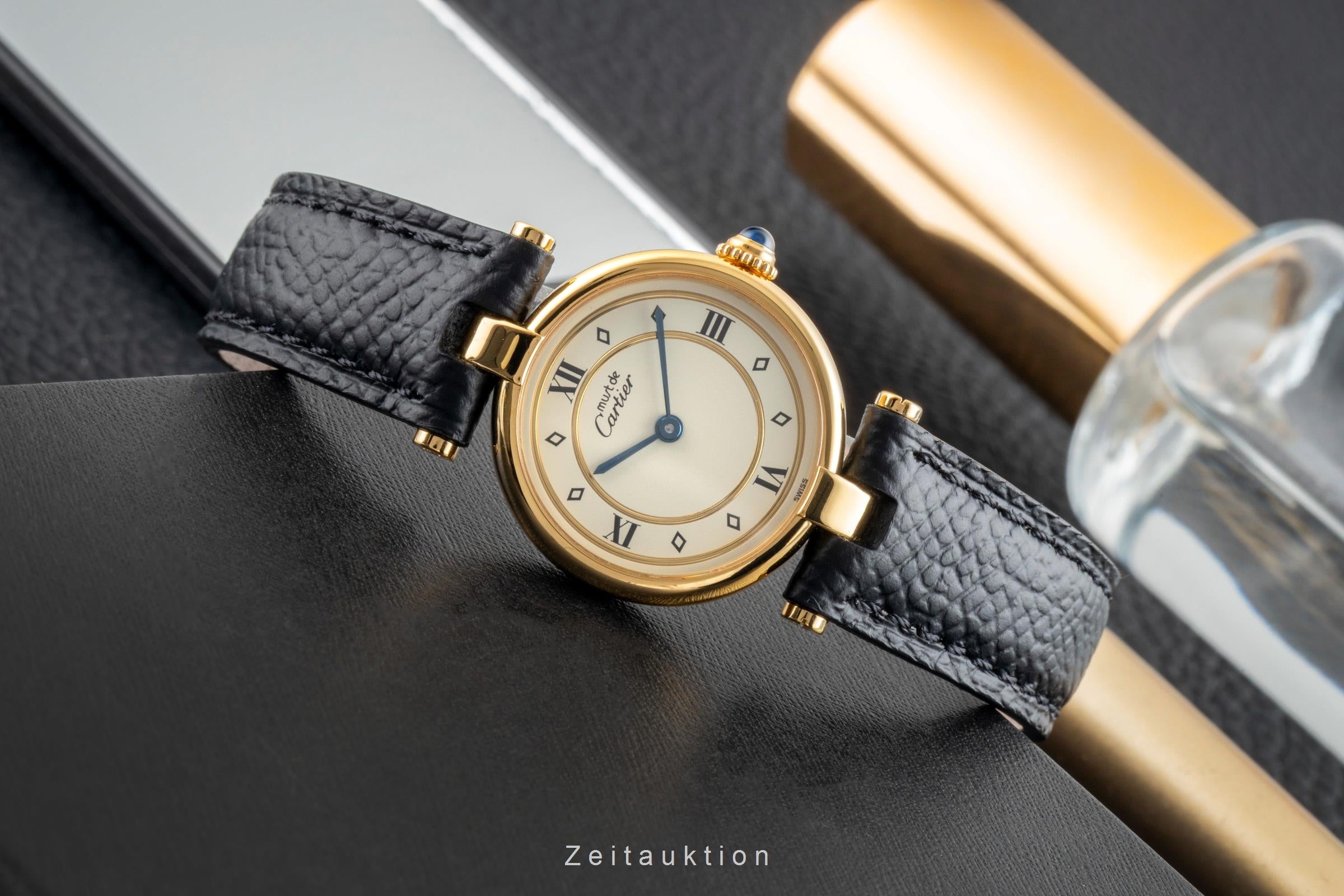 Cartier must Vendome Louis Cartier SM Vermeil 925 Silber Damenuhr Ref. 590004  [2602510]