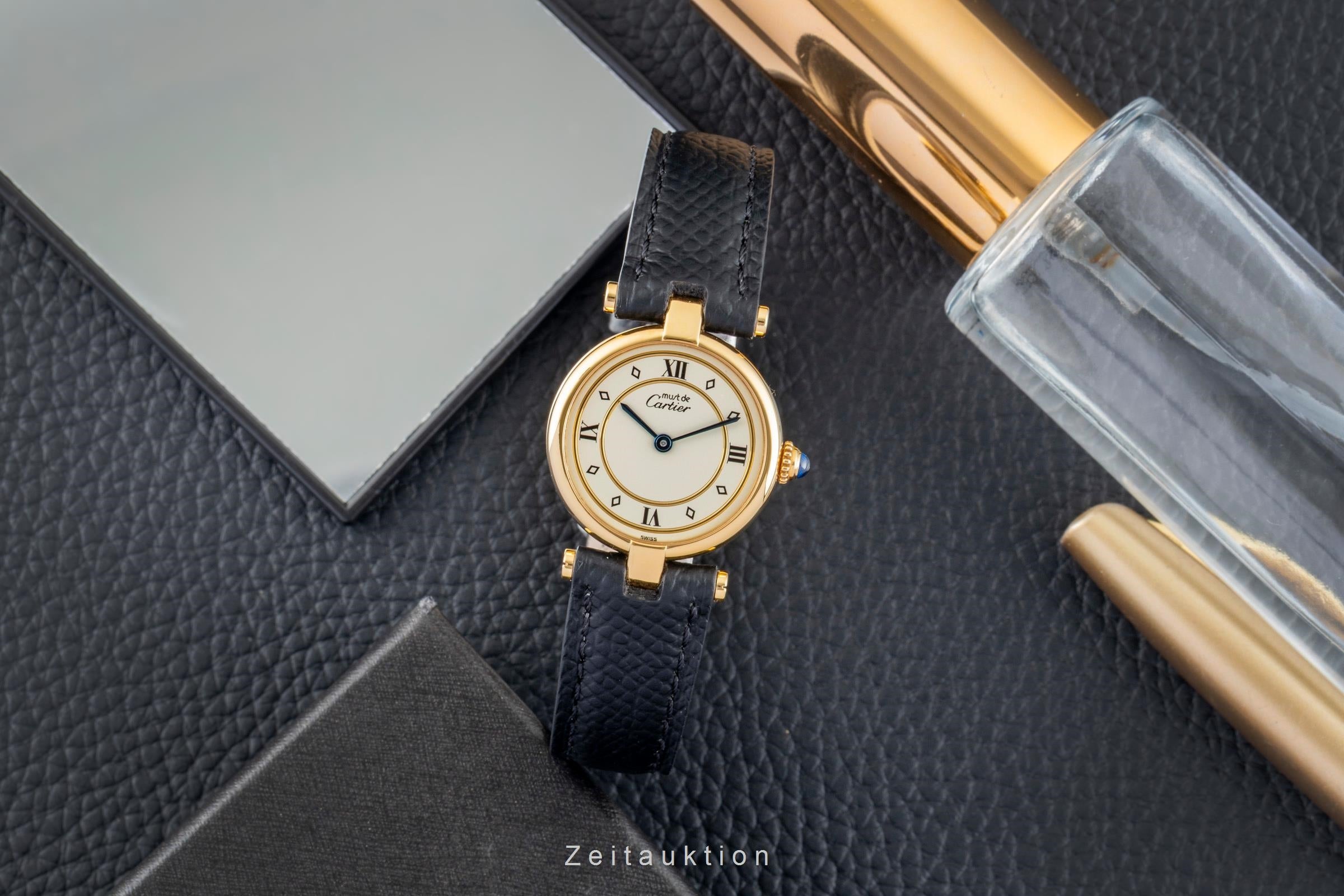 Cartier must Vendome Louis Cartier SM Vermeil 925 Silber Damenuhr Ref. 590004  [2602510]