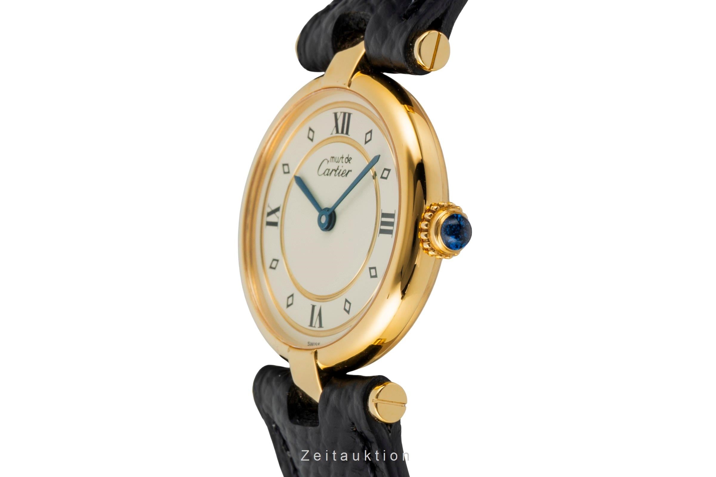 Cartier must Vendome Louis Cartier SM Vermeil 925 Silber Damenuhr Ref. 590004  [2602510]