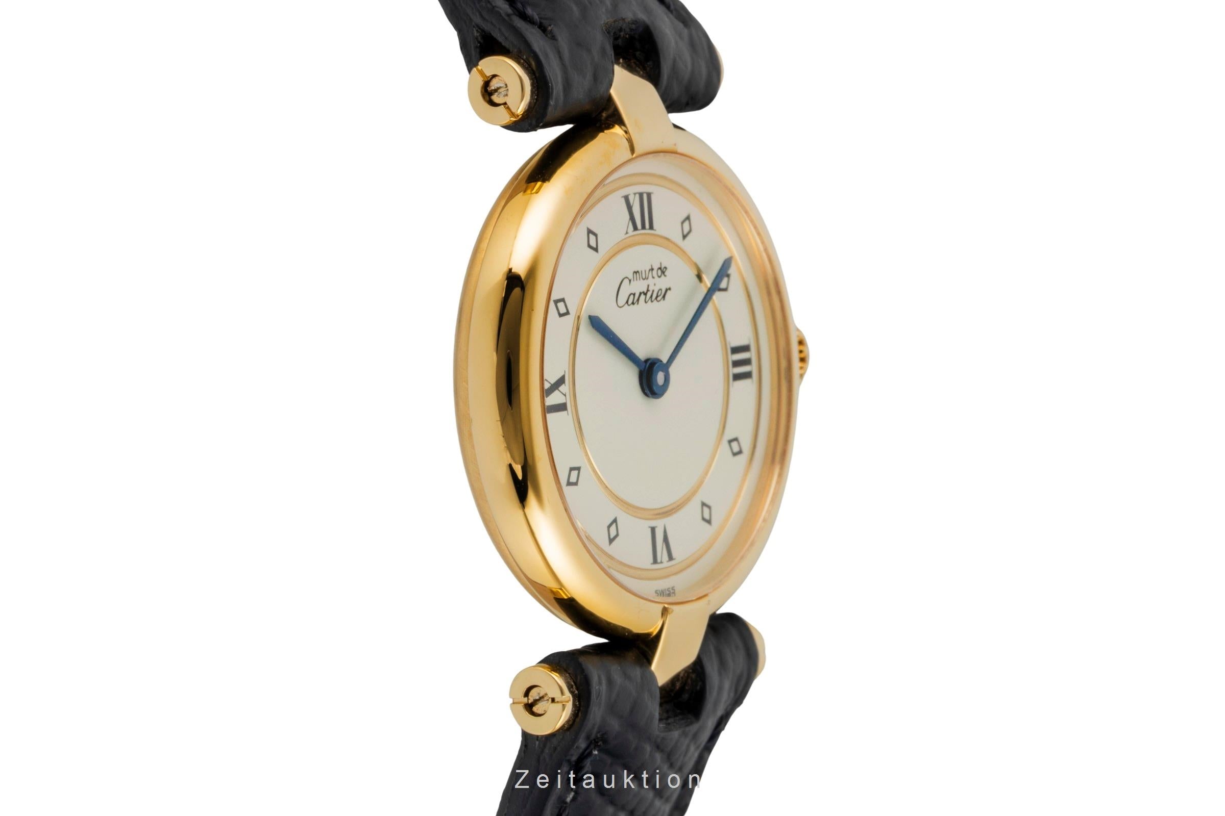 Cartier must Vendome Louis Cartier SM Vermeil 925 Silber Damenuhr Ref. 590004  [2602510]