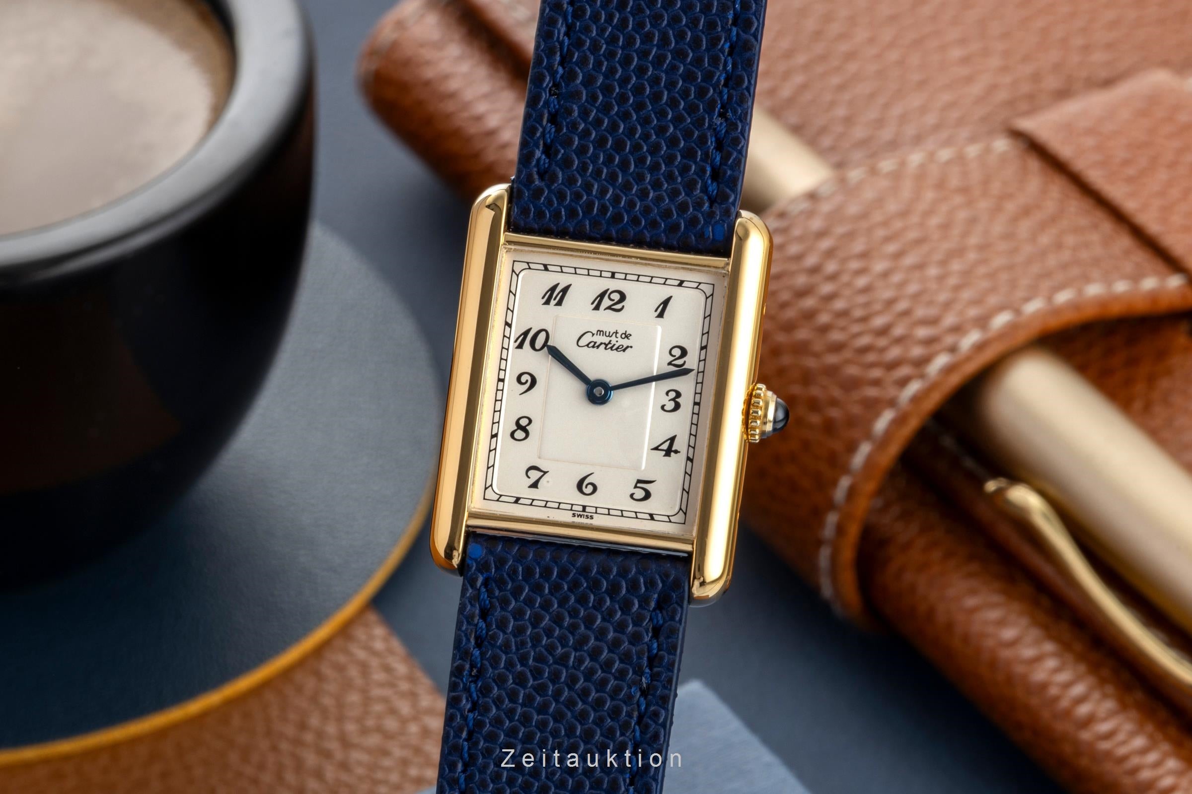 Cartier Vermeil argent doré quartz montre pour femmes 590005  [2602511]