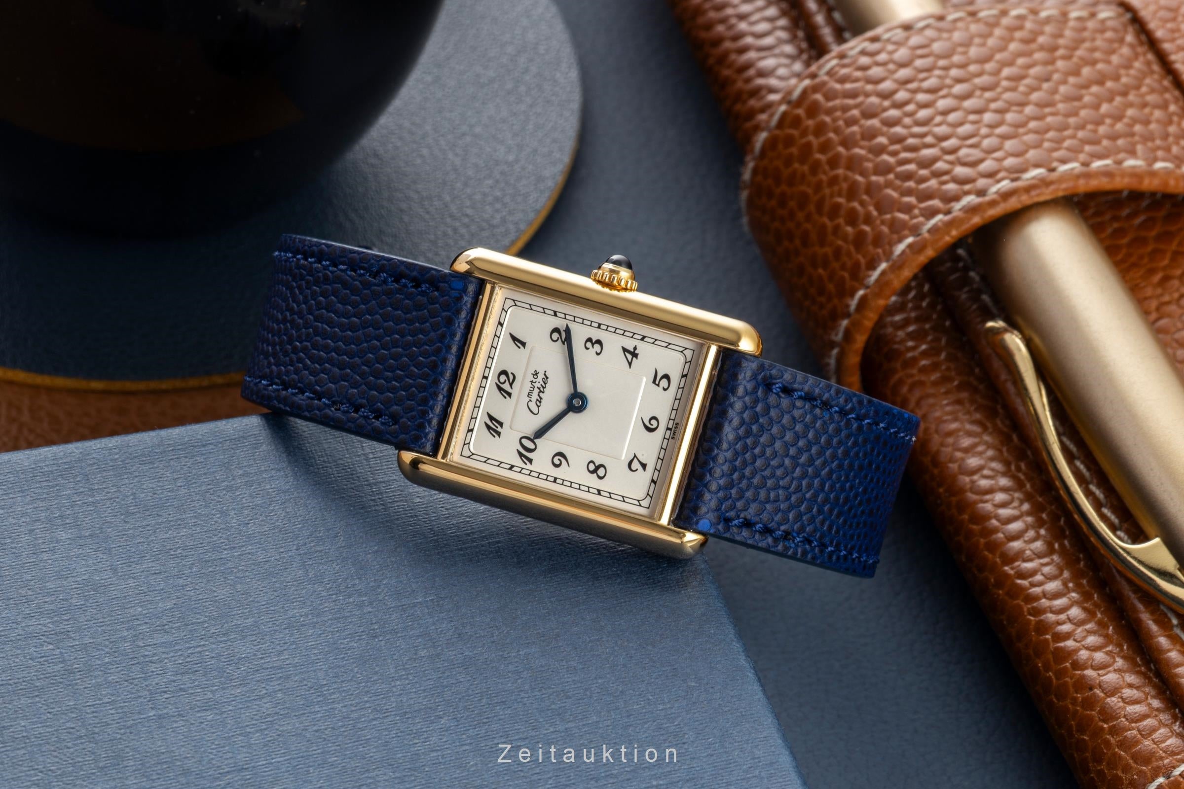 Cartier Vermeil argent doré quartz montre pour femmes 590005  [2602511]