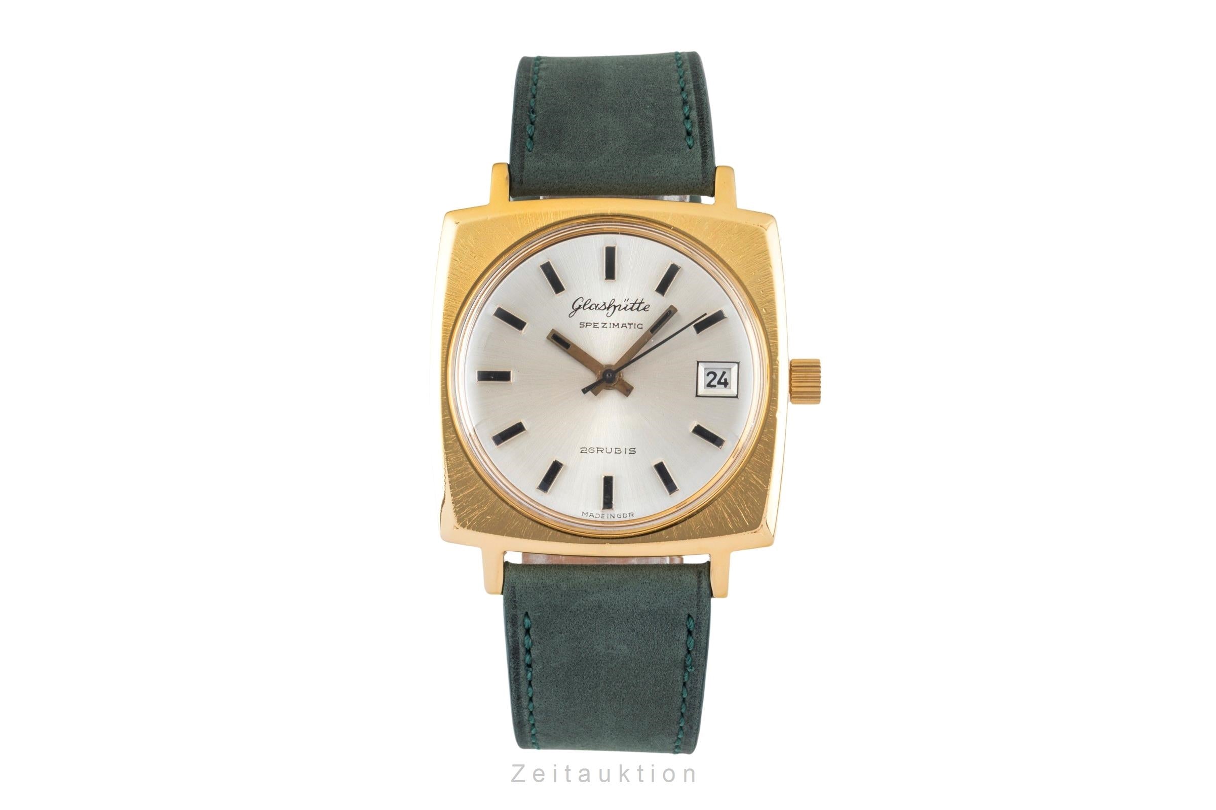 Glashütte Spezimatic latón bañado en oro automático reloj para caballeros Vintage  [2602520]
