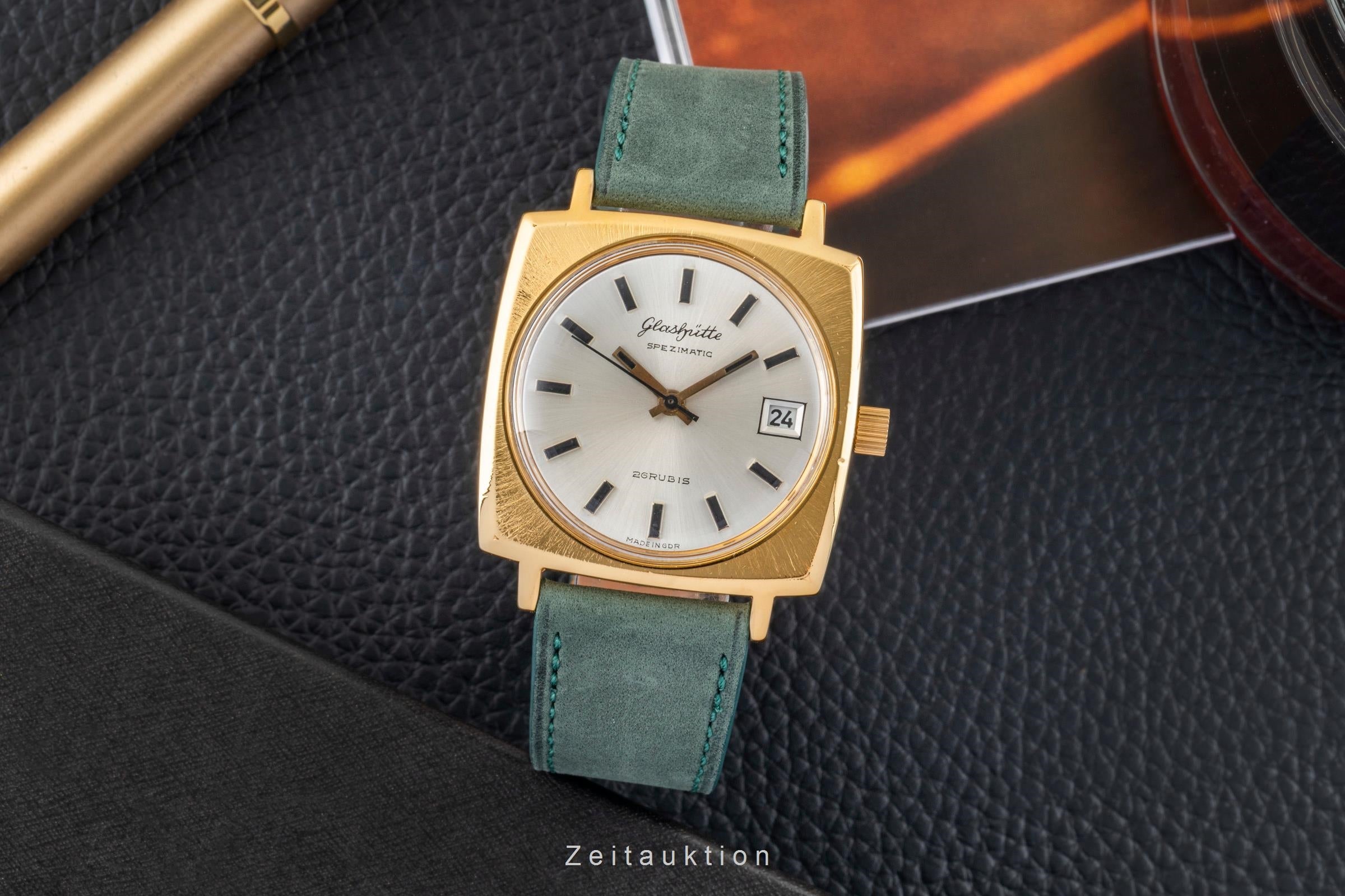 Glashütte Spezimatic latón bañado en oro automático reloj para caballeros Vintage  [2602520]