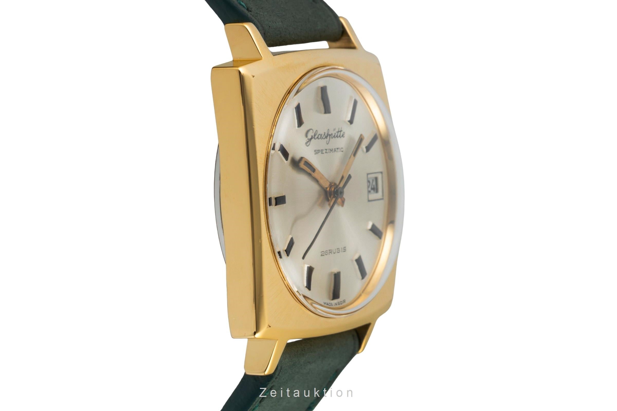Glashütte Spezimatic latón bañado en oro automático reloj para caballeros Vintage  [2602520]