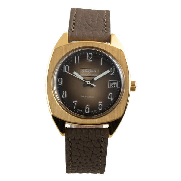 Glashütte Spezimatic latón bañado en oro automático reloj para caballeros Vintage  [2602521]