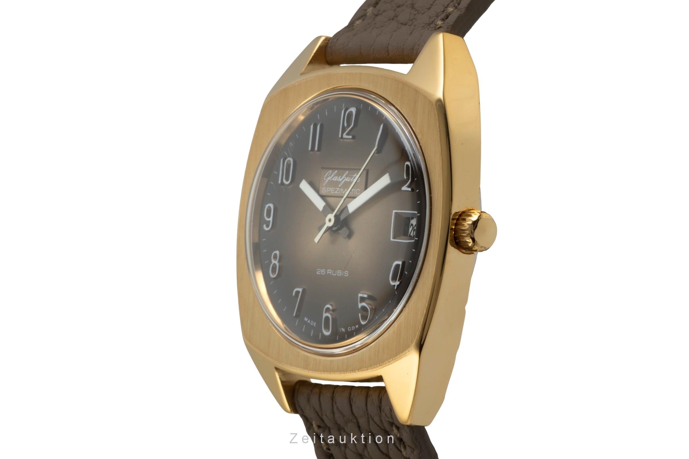 Glashütte Spezimatic latón bañado en oro automático reloj para caballeros Vintage  [2602521]