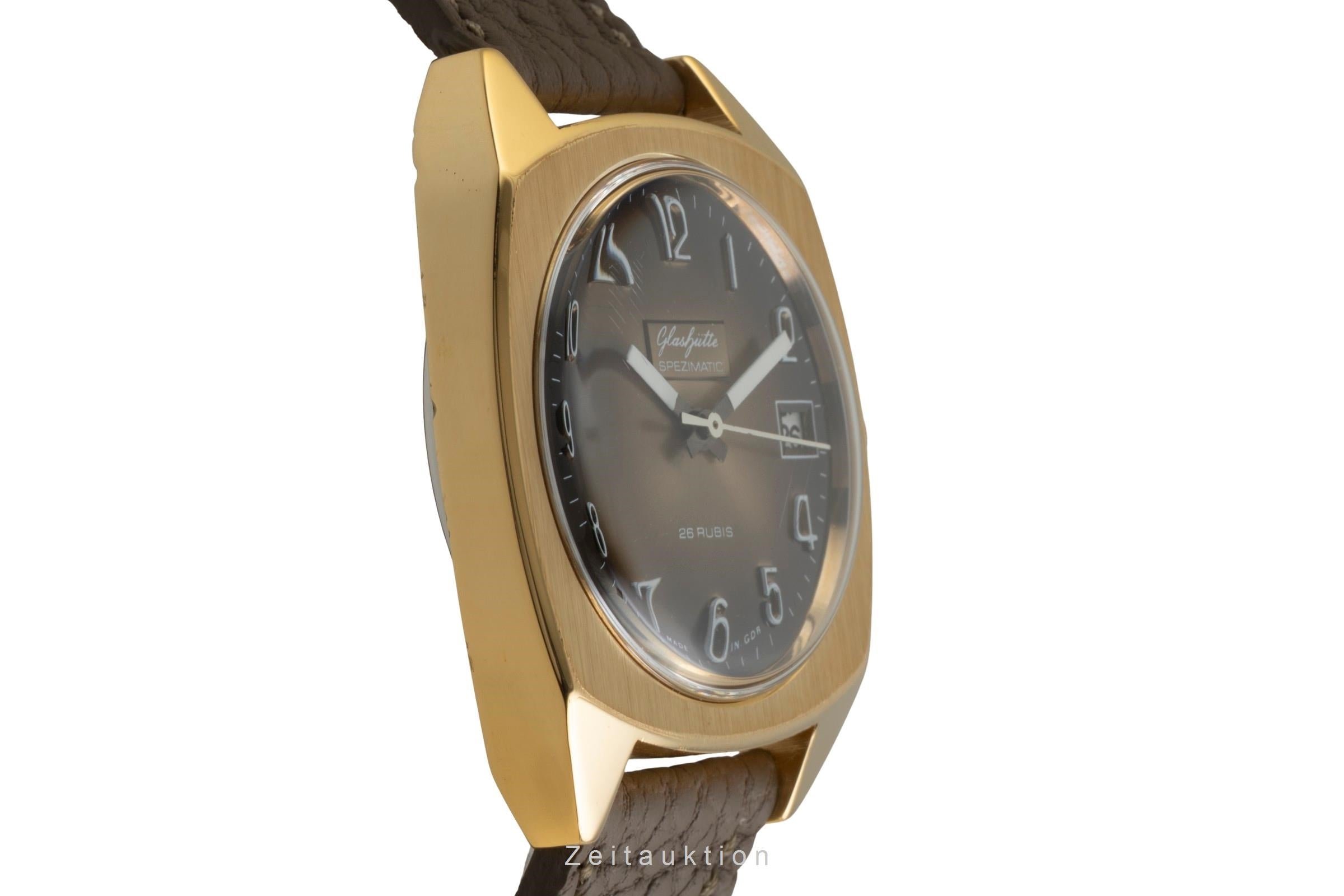 Glashütte Spezimatic latón bañado en oro automático reloj para caballeros Vintage  [2602521]