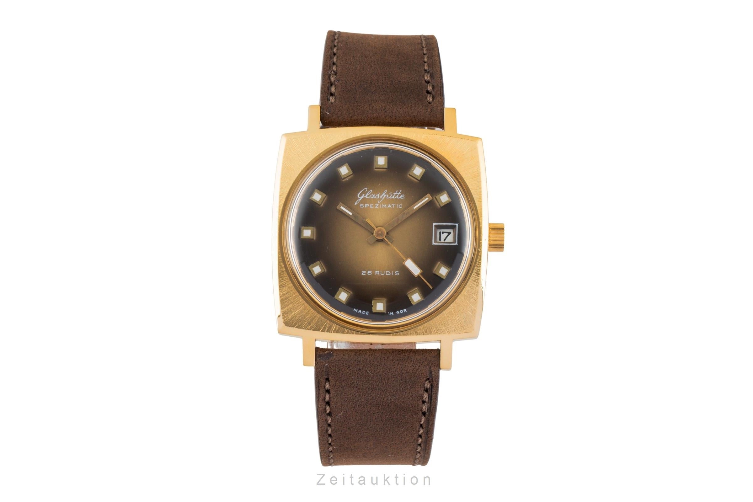 Glashütte Spezimatic latón bañado en oro automático reloj para caballeros Vintage  [2602522]