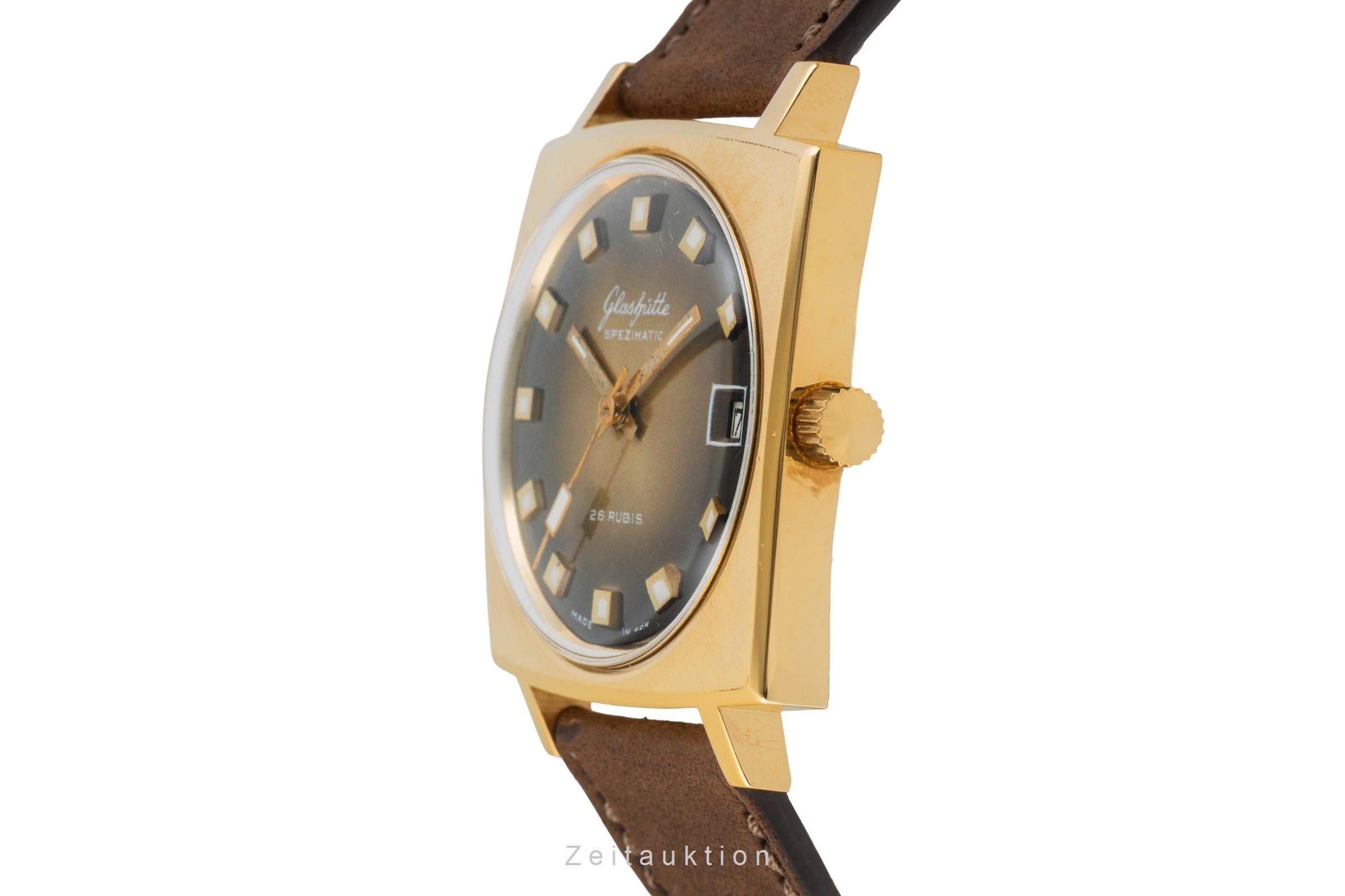 Glashütte Spezimatic latón bañado en oro automático reloj para caballeros Vintage  [2602522]
