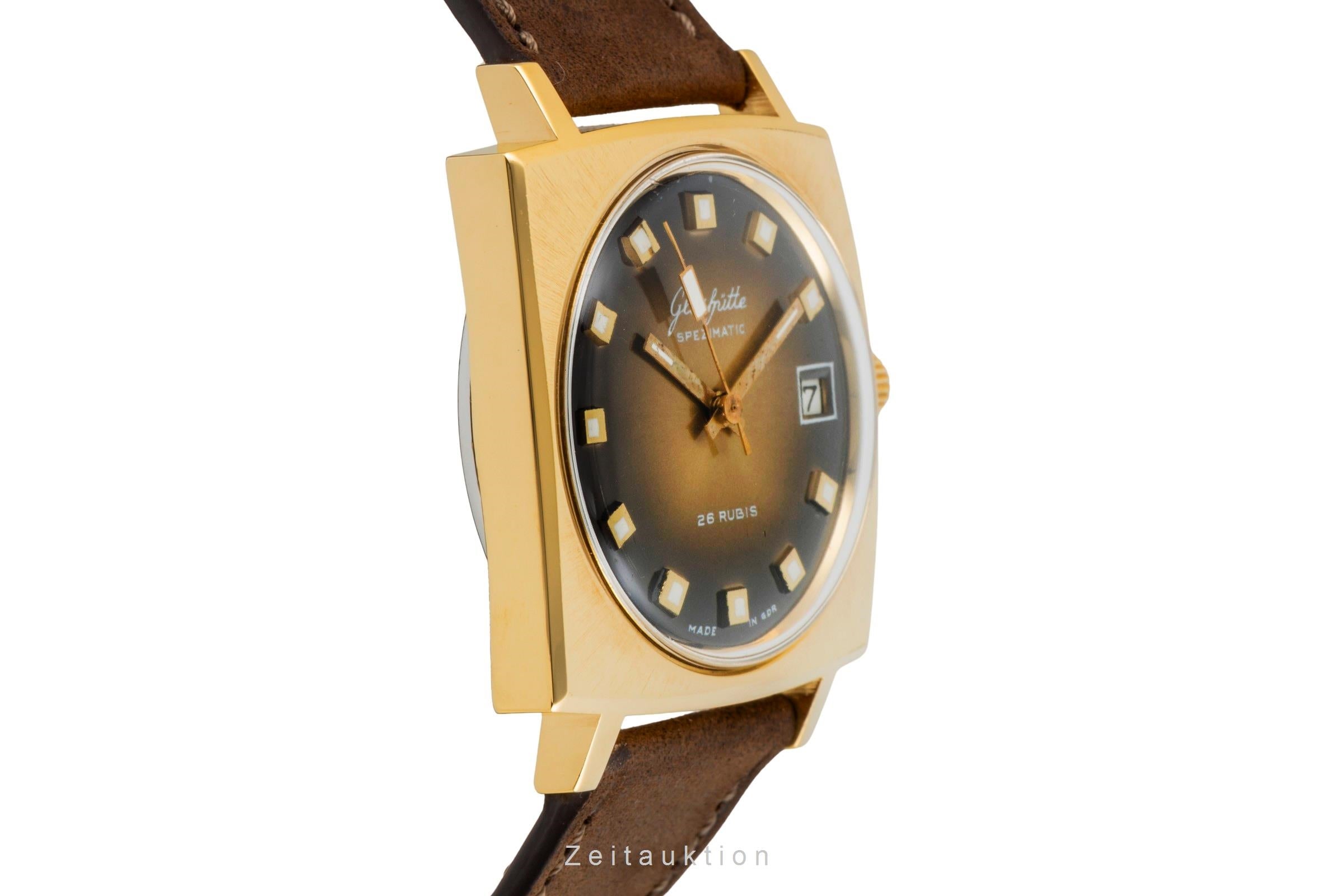Glashütte Spezimatic latón bañado en oro automático reloj para caballeros Vintage  [2602522]