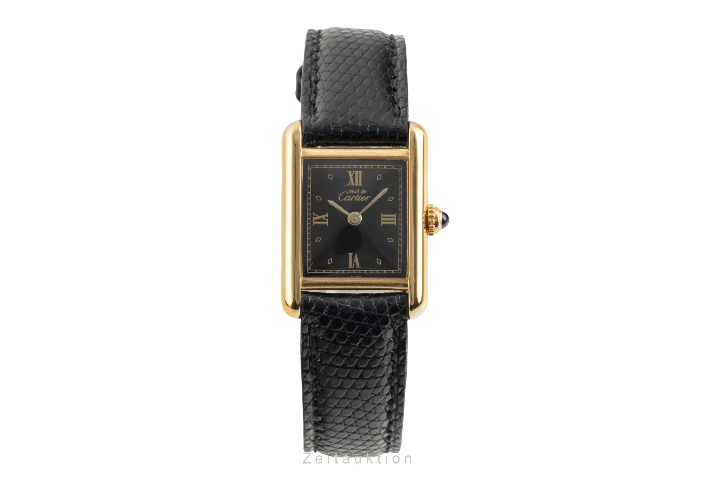 Cartier Tank plata banada en oro cuarzo reloj para damas  5057001  [2602542]