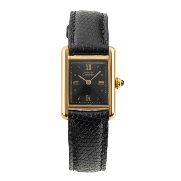 Cartier Tank plata banada en oro cuarzo reloj para damas  5057001  [2602542]
