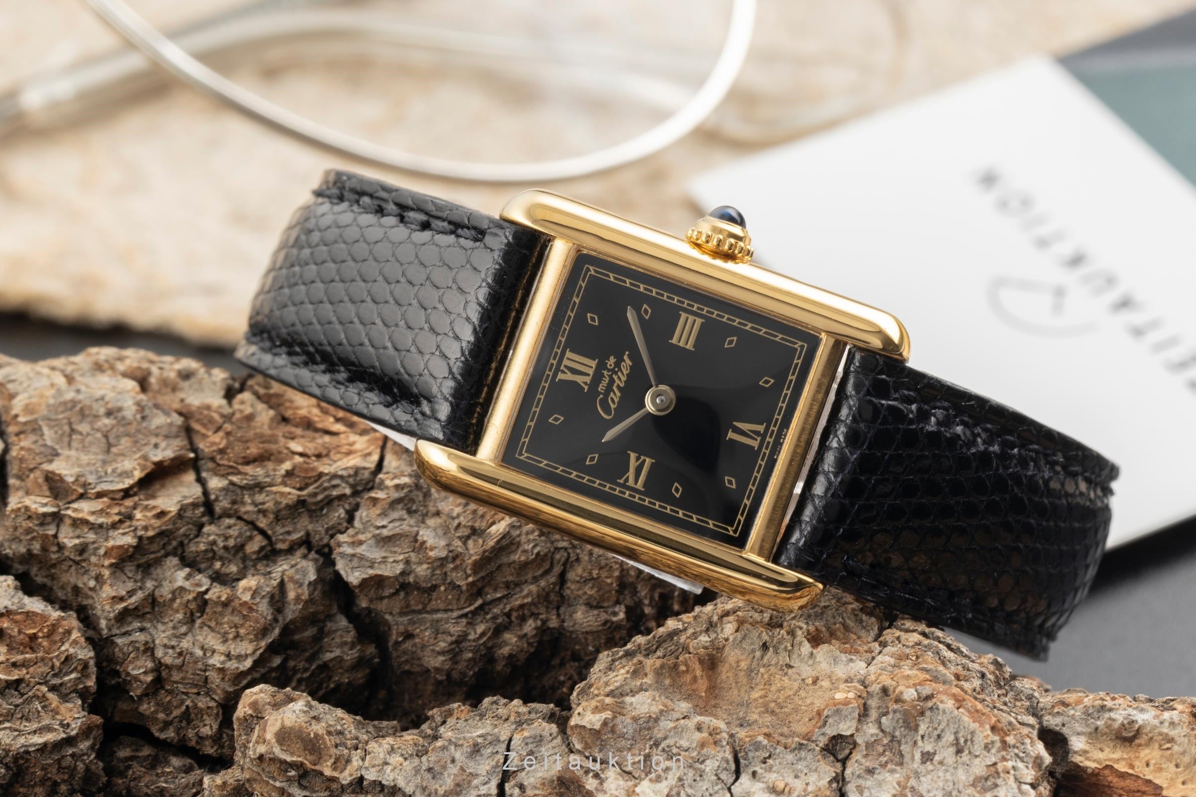Cartier Tank plata banada en oro cuarzo reloj para damas  5057001  [2602542]