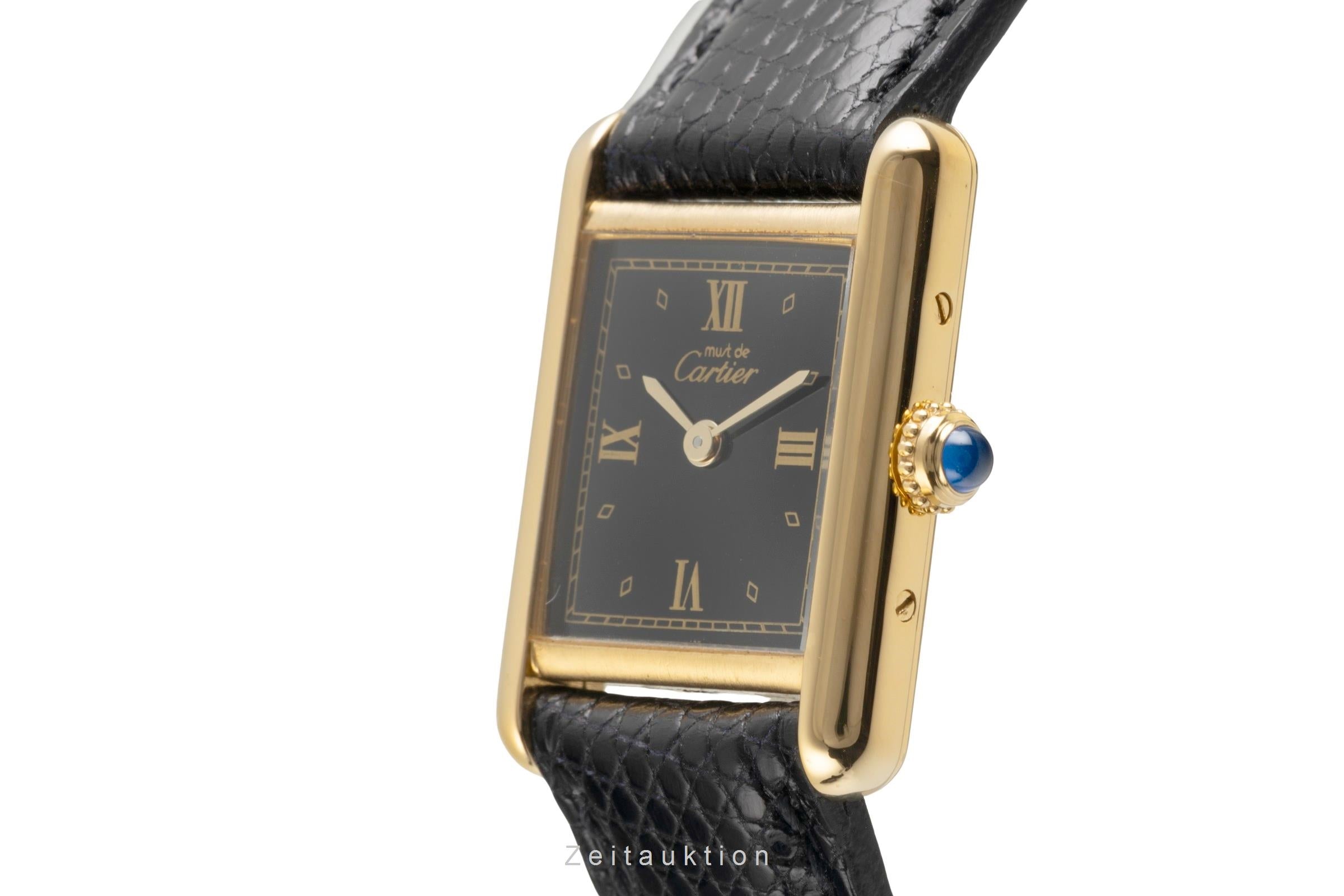 Cartier Tank plata banada en oro cuarzo reloj para damas  5057001  [2602542]