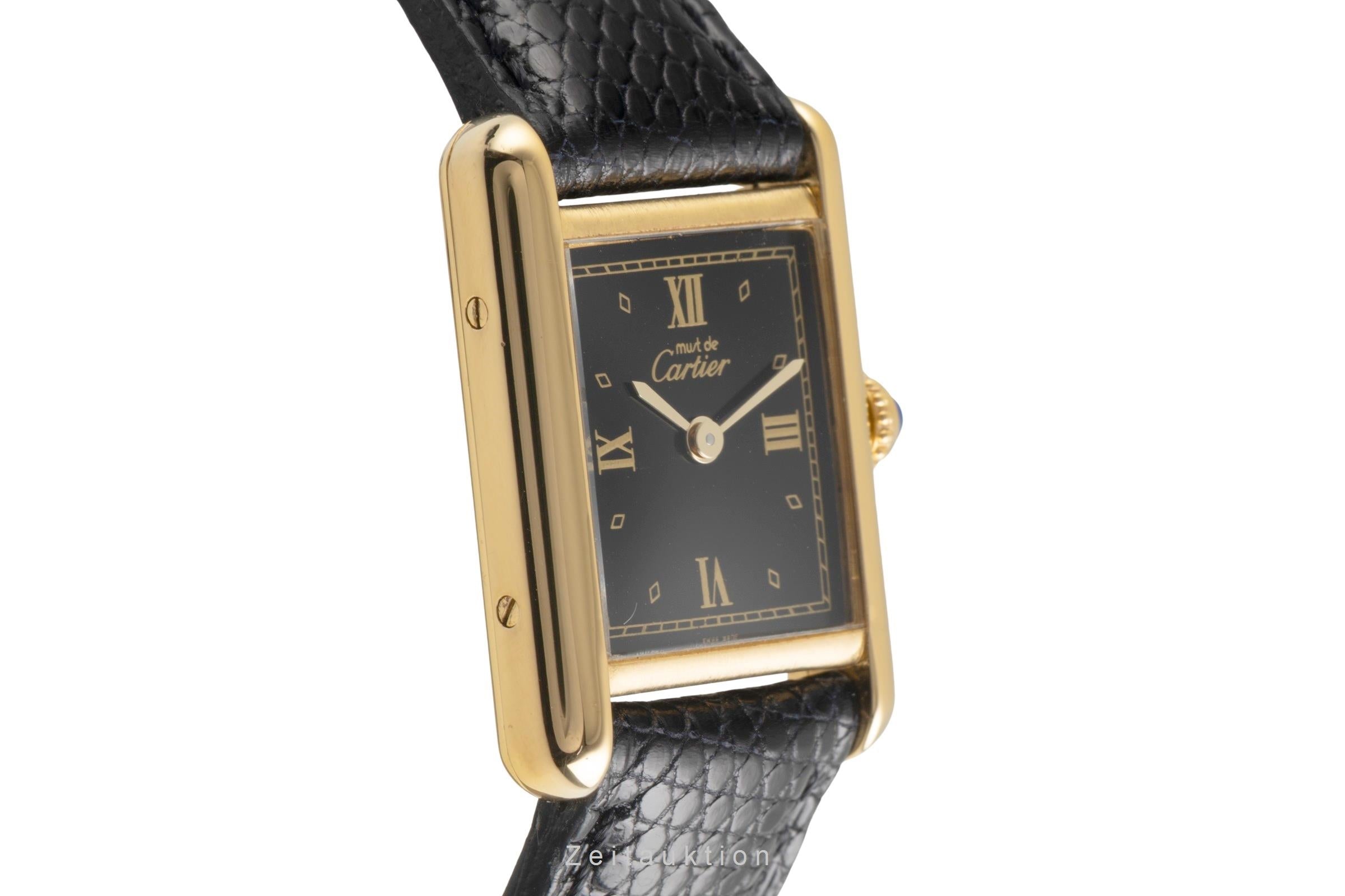 Cartier Tank plata banada en oro cuarzo reloj para damas  5057001  [2602542]