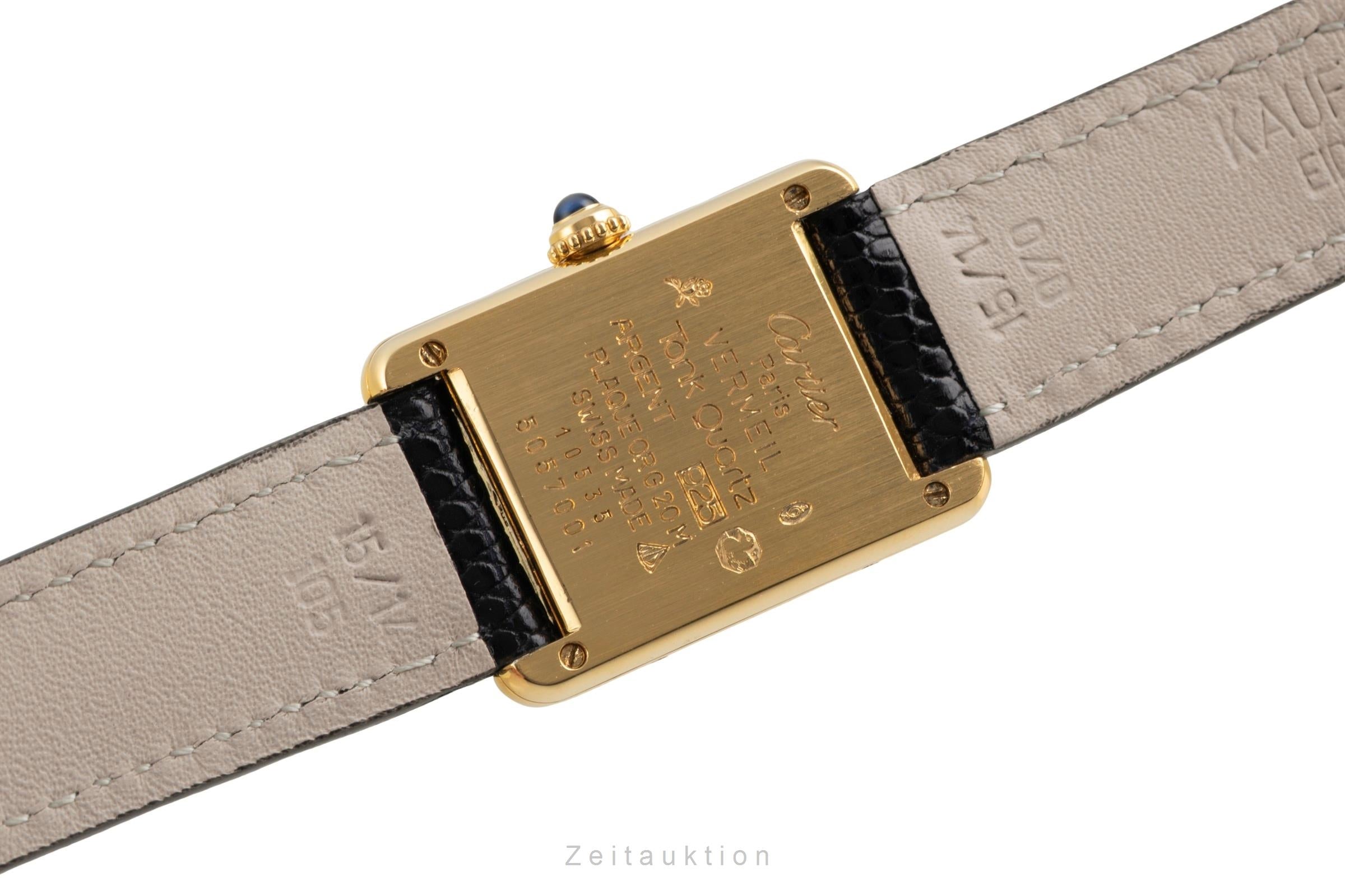 Cartier Tank plata banada en oro cuarzo reloj para damas  5057001  [2602542]