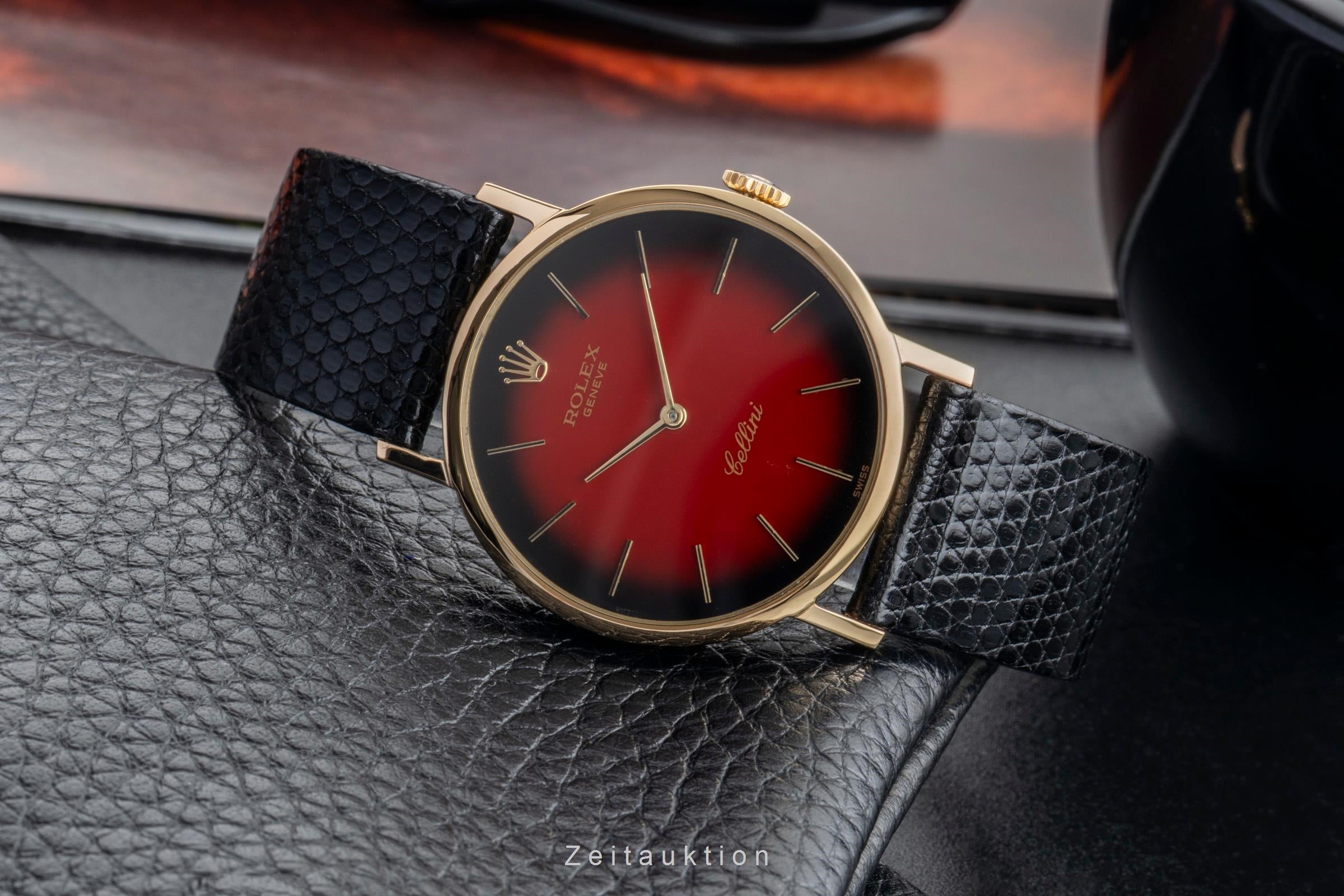 Rolex Cellini 18k (0,750) Gold Handaufzug Vignette Dial Herrenuhr Ref. 4112 Box [2602553]