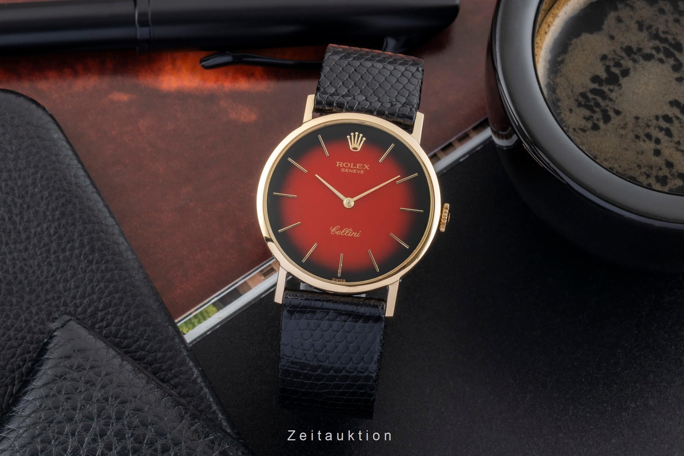 Rolex Cellini 18k (0,750) Gold Handaufzug Vignette Dial Herrenuhr Ref. 4112 Box [2602553]