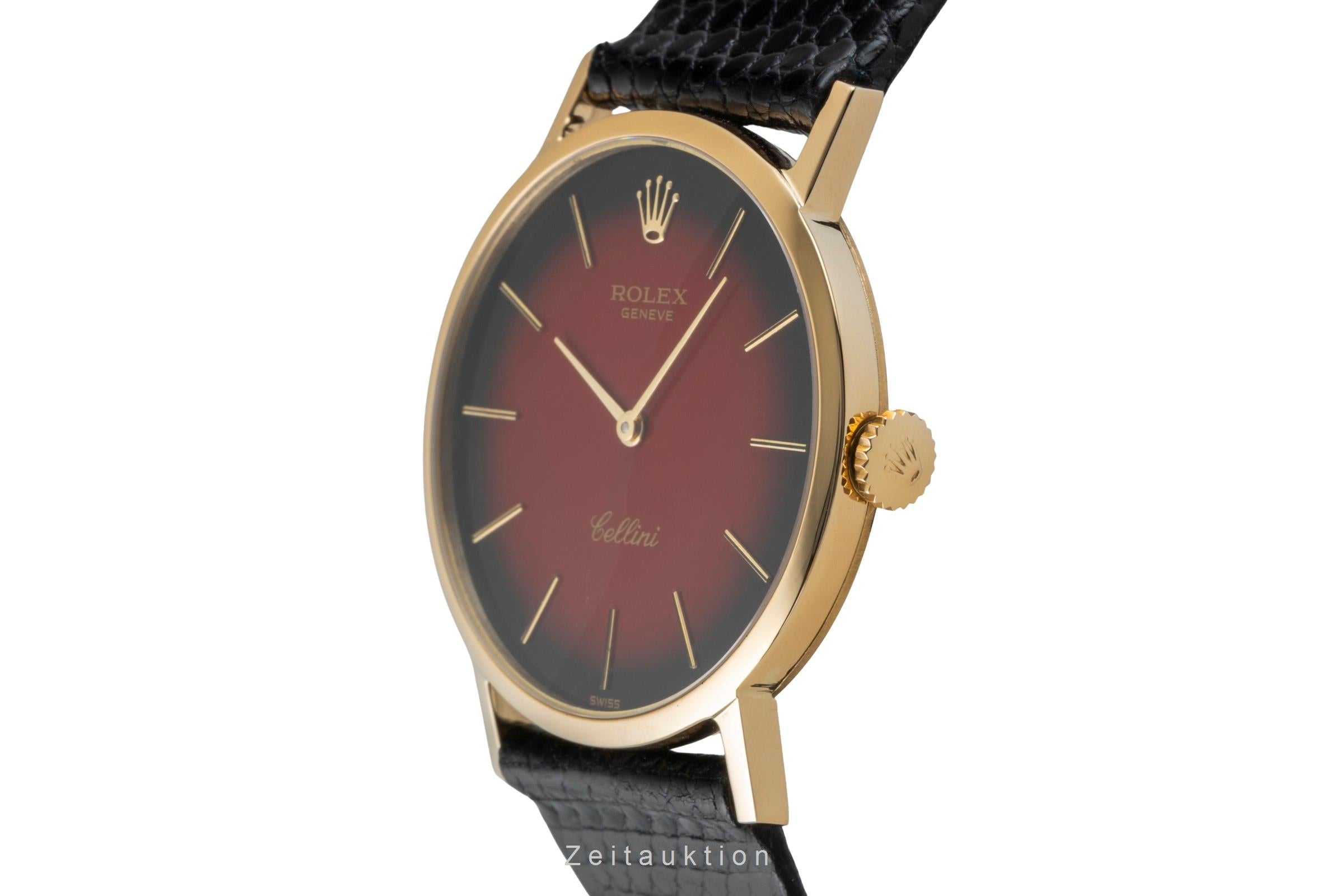 Rolex Cellini 18k (0,750) Gold Handaufzug Vignette Dial Herrenuhr Ref. 4112 Box [2602553]