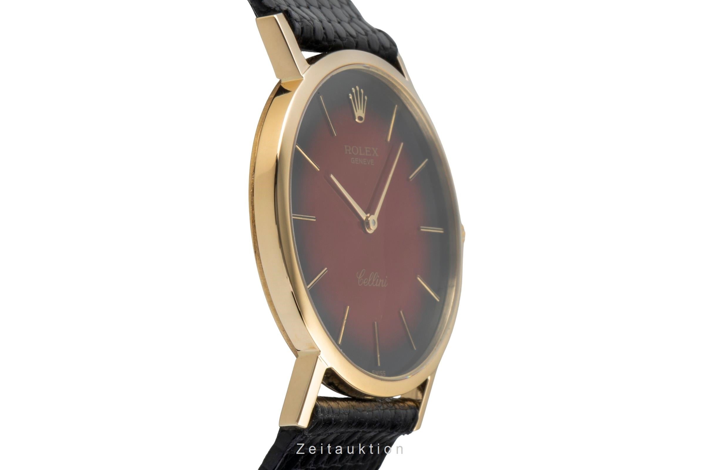 Rolex Cellini 18k (0,750) Gold Handaufzug Vignette Dial Herrenuhr Ref. 4112 Box [2602553]