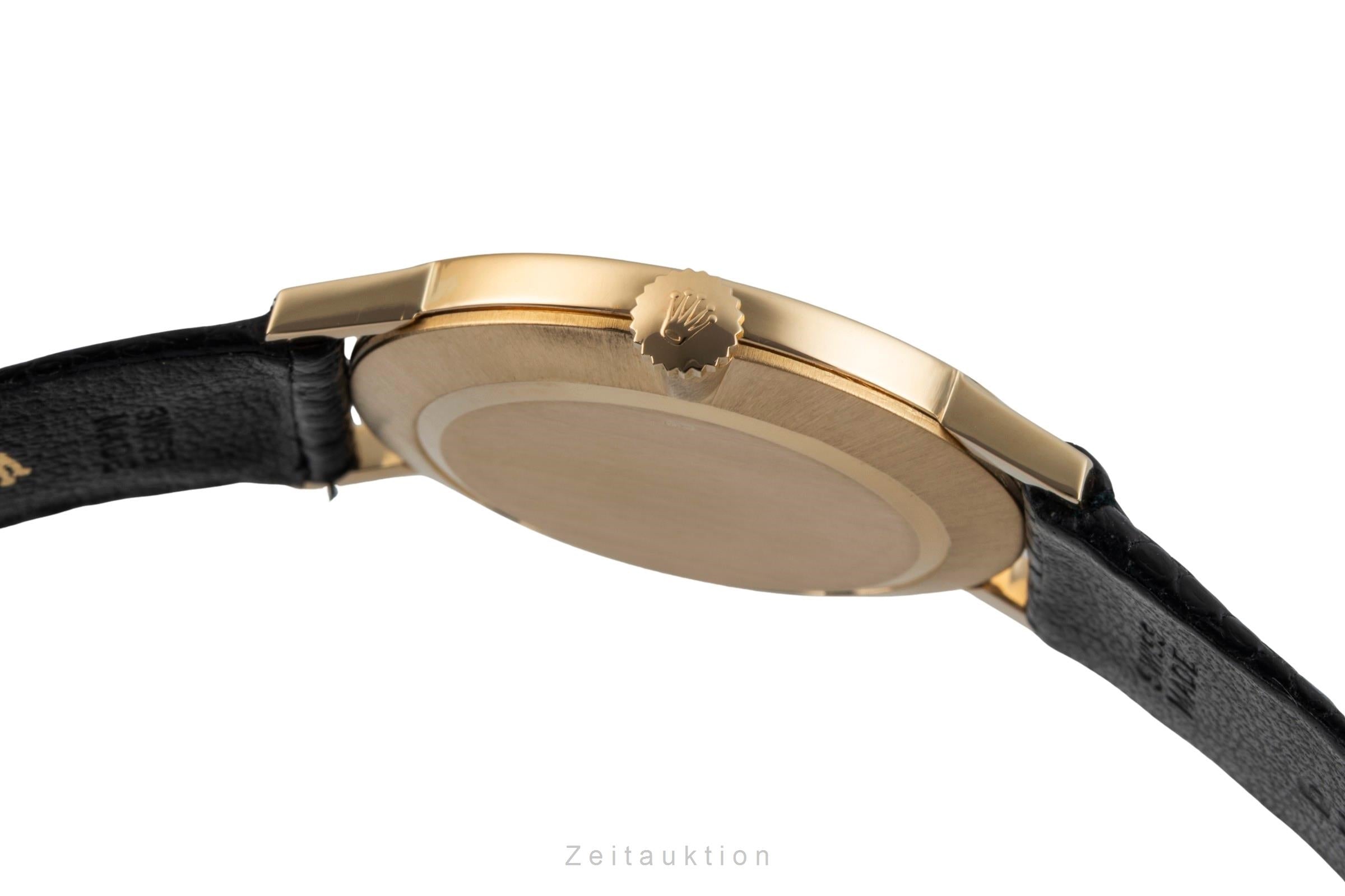 Rolex Cellini 18k (0,750) Gold Handaufzug Vignette Dial Herrenuhr Ref. 4112 Box [2602553]
