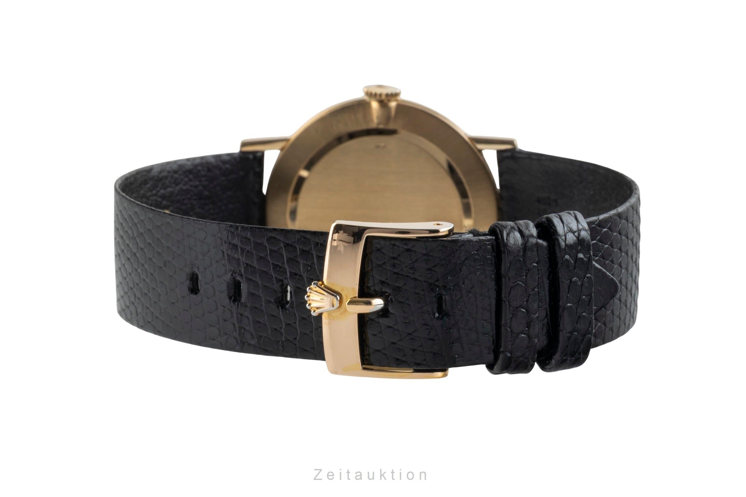 Rolex Cellini 18k (0,750) Gold Handaufzug Vignette Dial Herrenuhr Ref. 4112 Box [2602553]