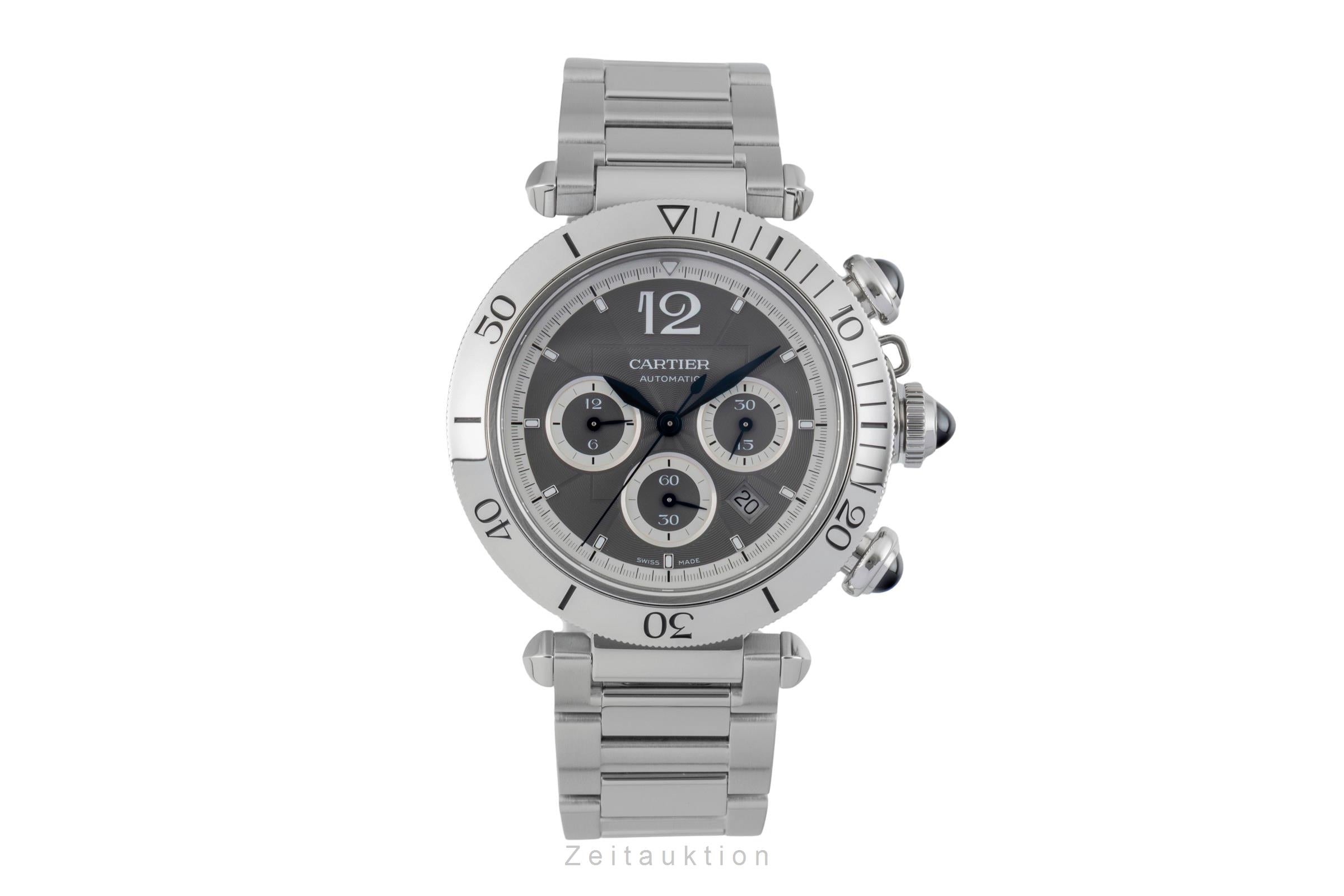 Cartier Pasha chronograph steel automatic Kal. 1904-CH3 MC Ref