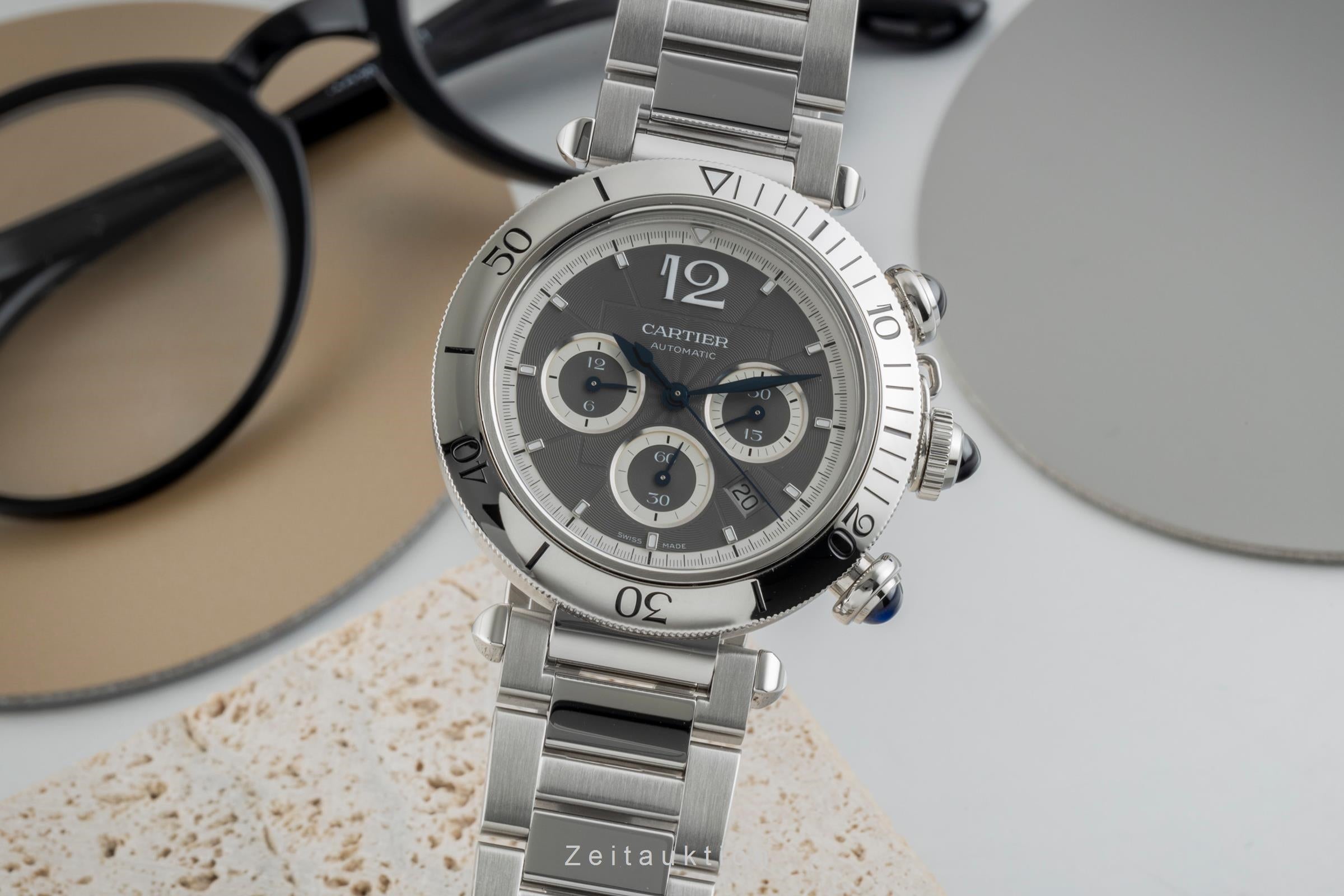Cartier Pasha chronograph steel automatic Kal. 1904-CH3 MC Ref