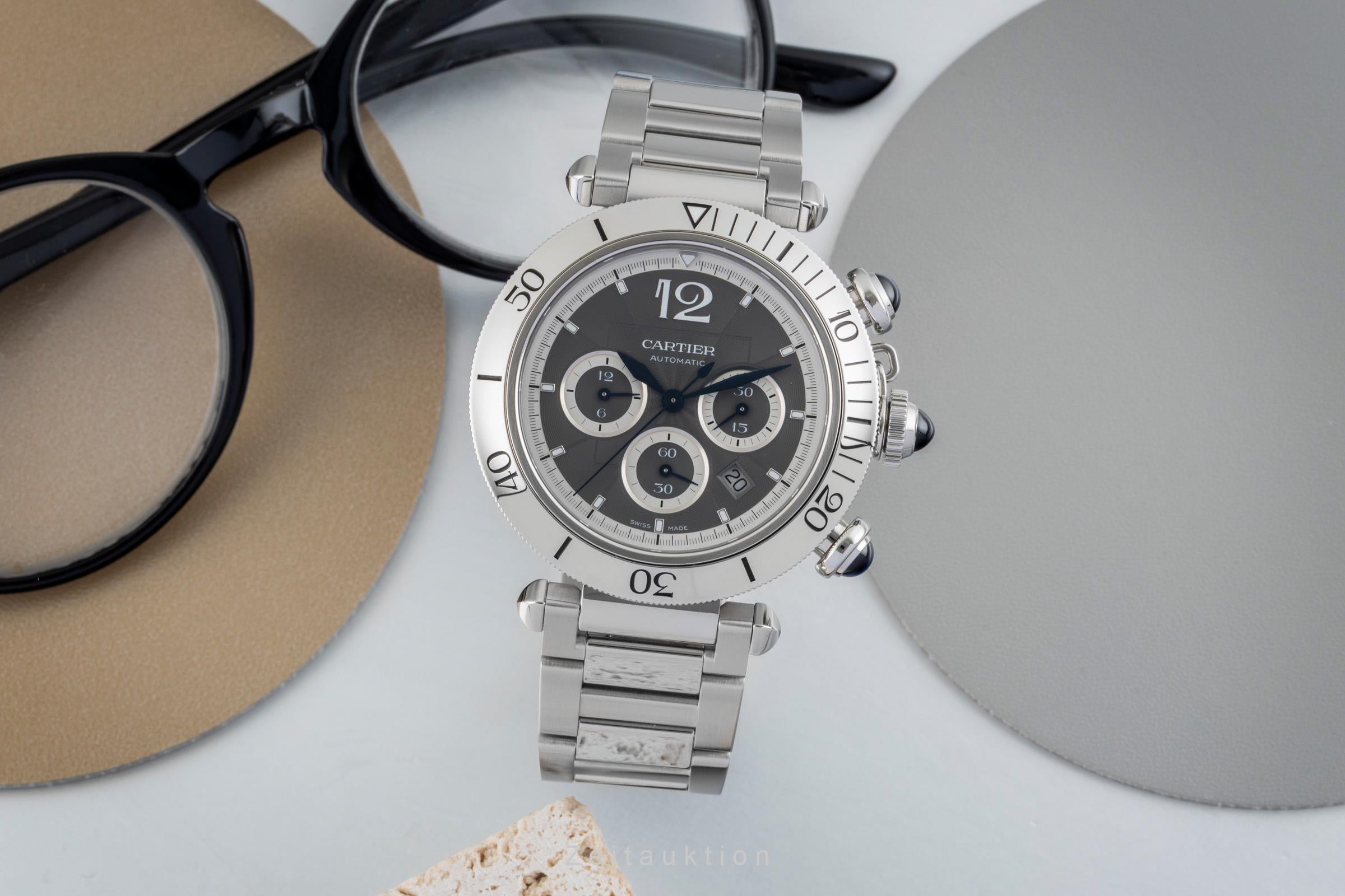 Cartier Pasha chronographe acier automatique montre pour hommes WSPA0027 LP: 11500EUR  [2602573]