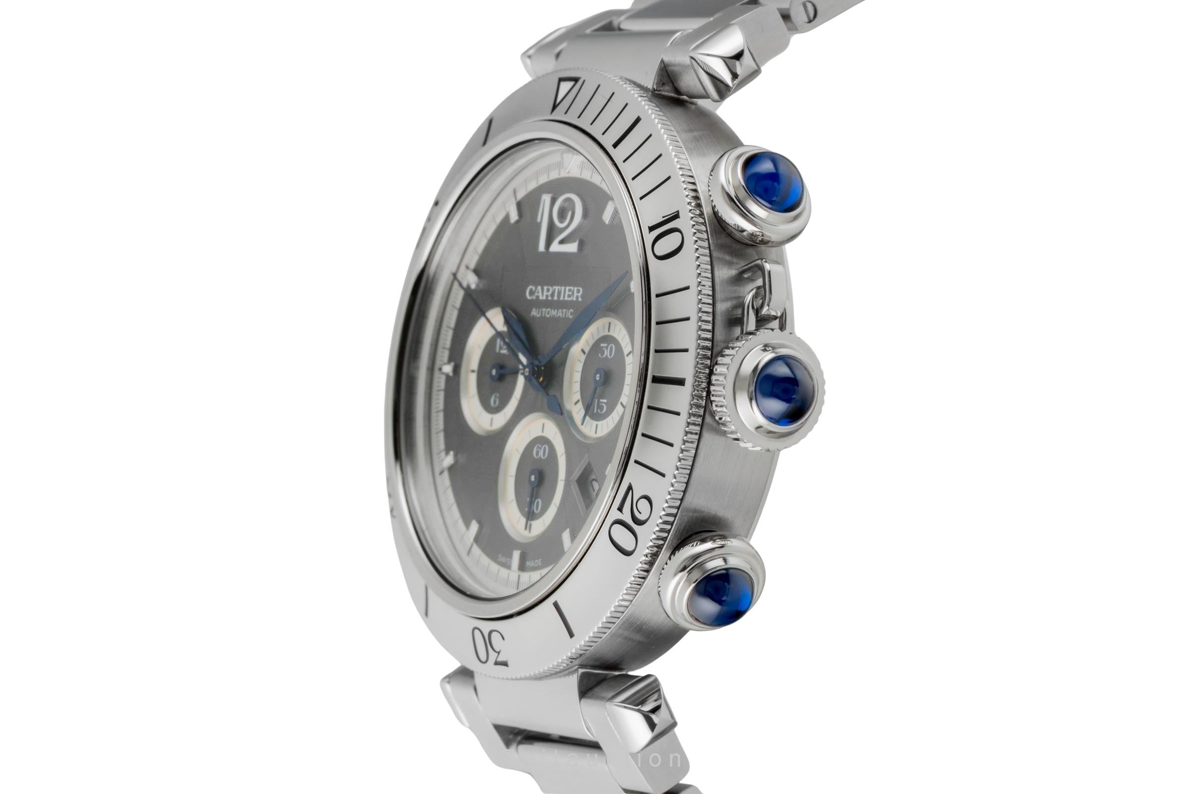 Cartier Pasha chronographe acier automatique montre pour hommes WSPA0027 LP: 11500EUR  [2602573]