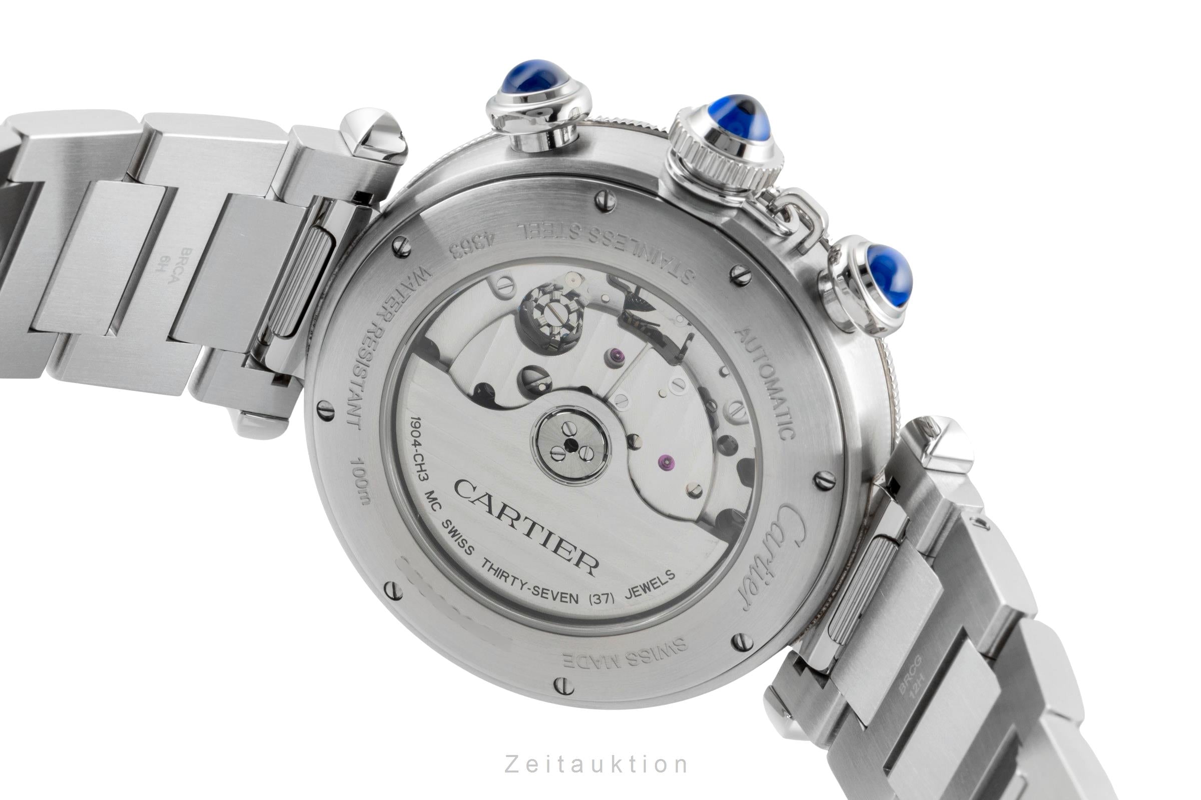 Cartier Pasha chronograph steel automatic Kal. 1904-CH3 MC Ref