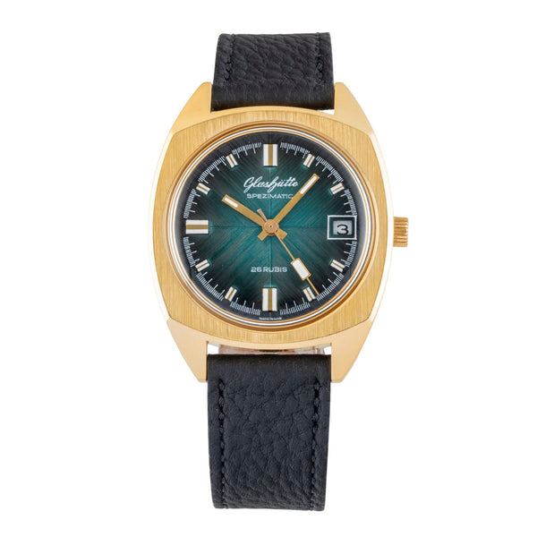Glashütte Spezimatic latón bañado en oro automático reloj para caballeros Vintage  [2602580]