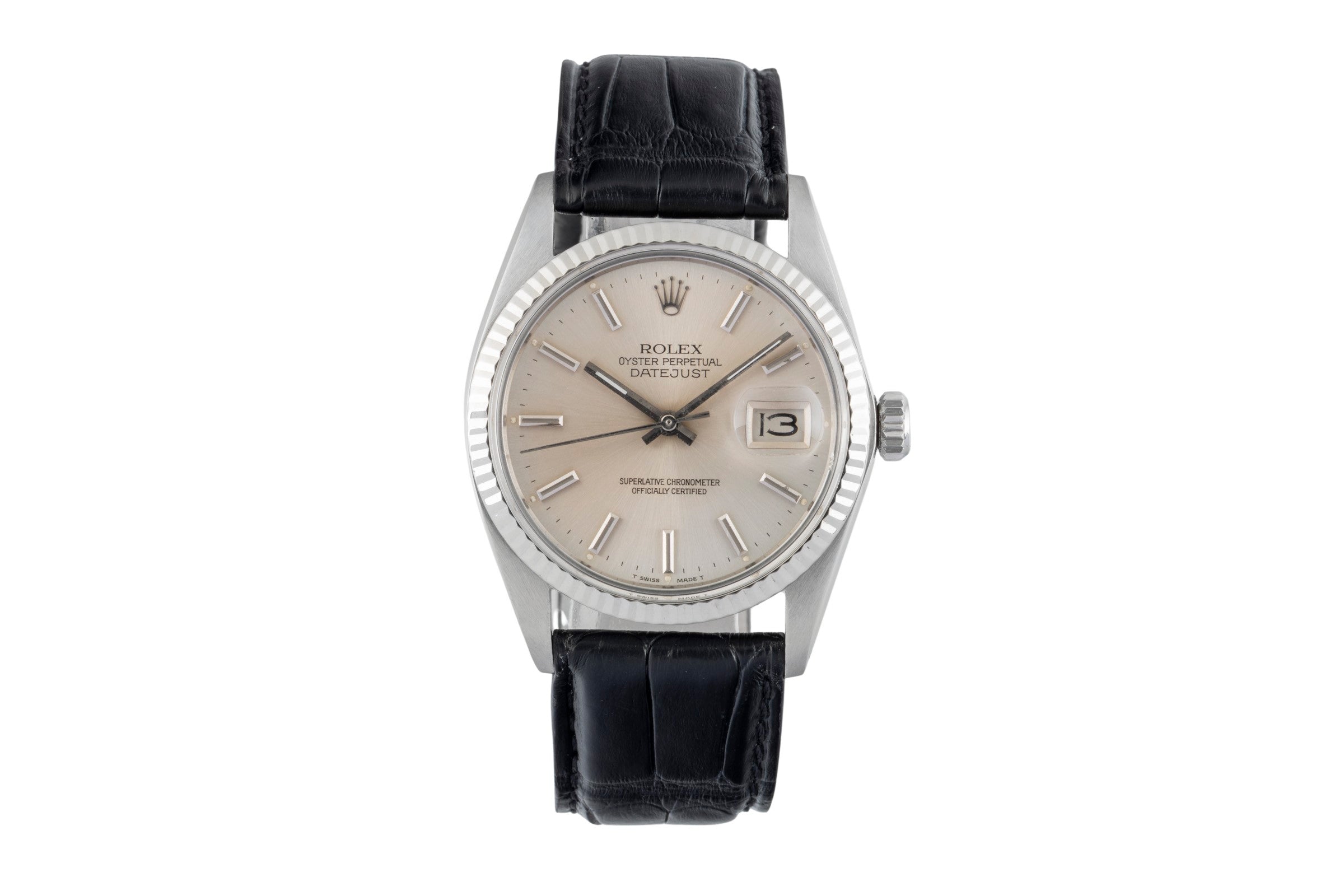 Rolex Datejust steel / white gold automatic men's watch 16014 Vintage  [2602587]